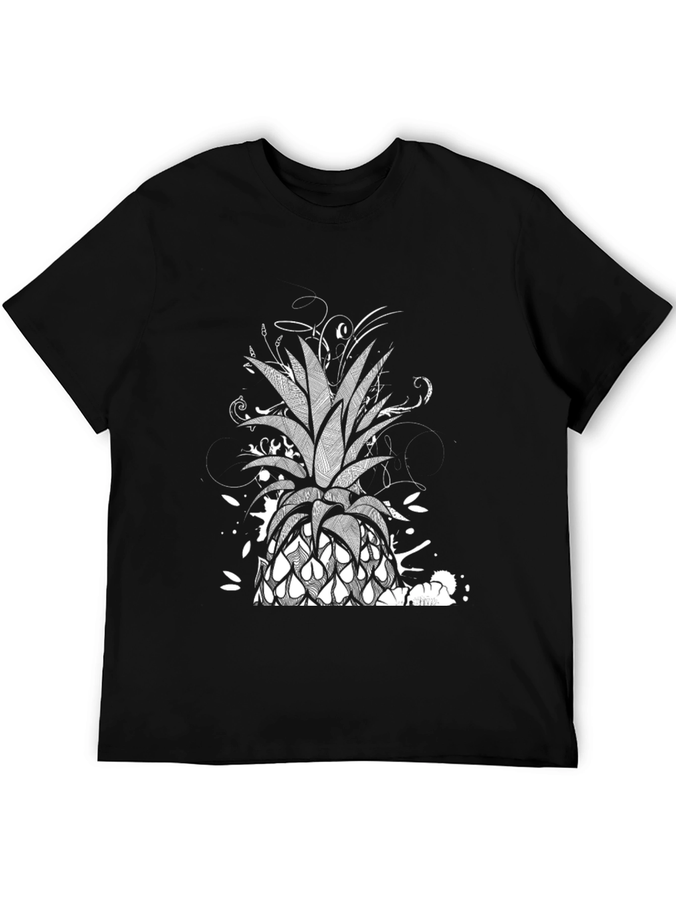 Black Pineapple Graphic Black T-Shirt view 5