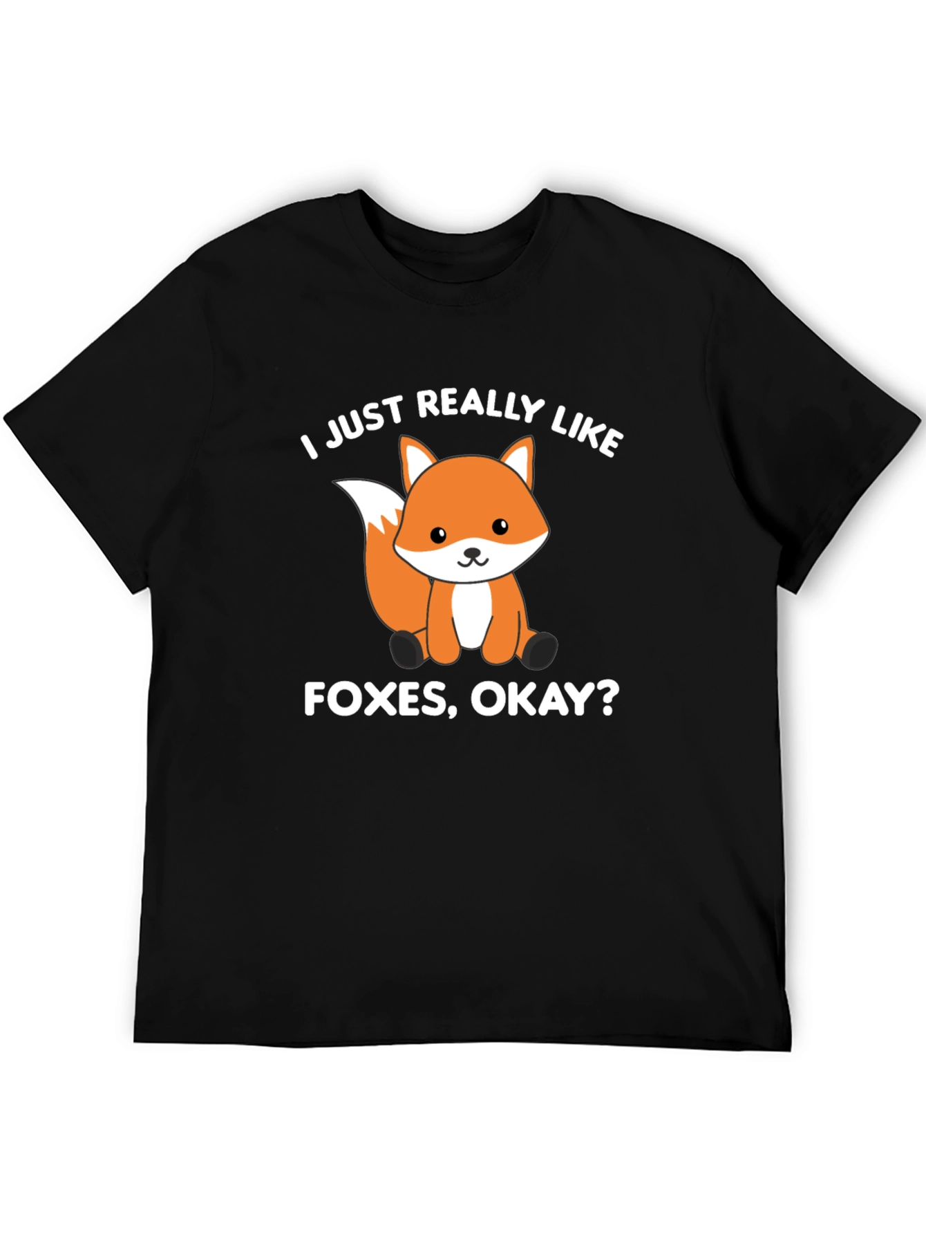 Black Fox Lover T-Shirt - I Just Really Like Foxes Okay? view 5