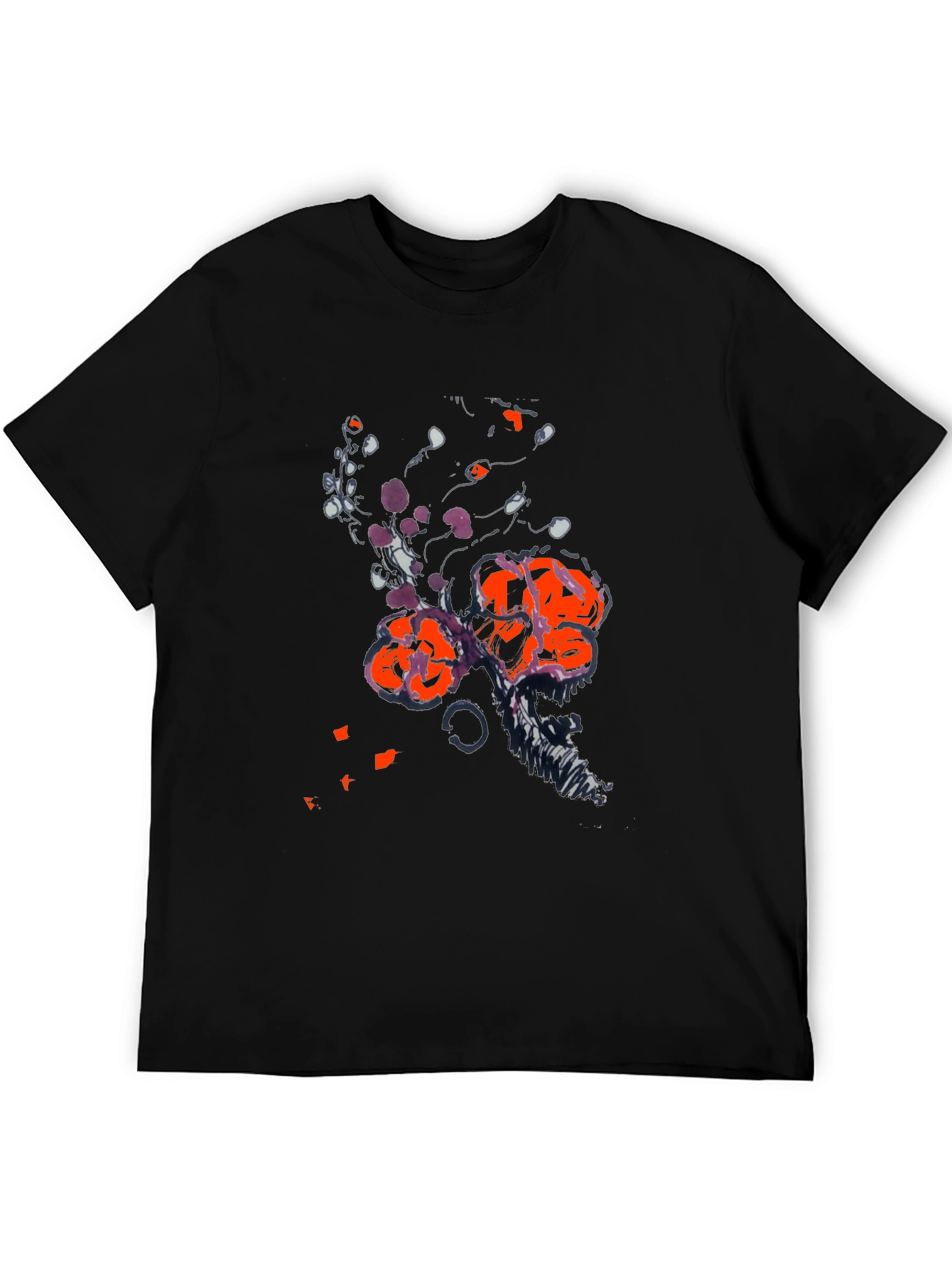 Black Abstract Graphic Print Black T-Shirt view 5