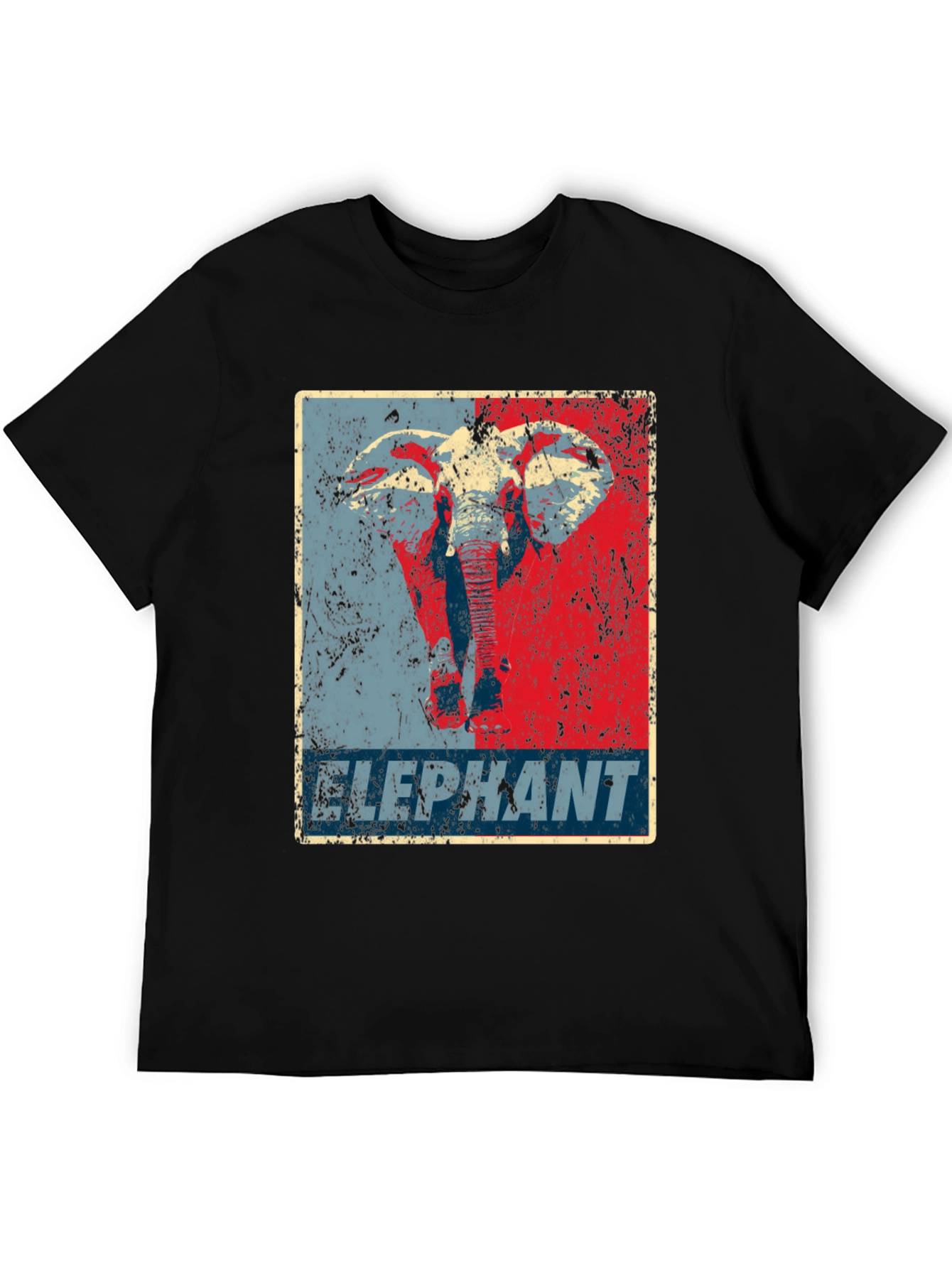 Black Elephant Graphic Print Crew Neck T-Shirt view 5
