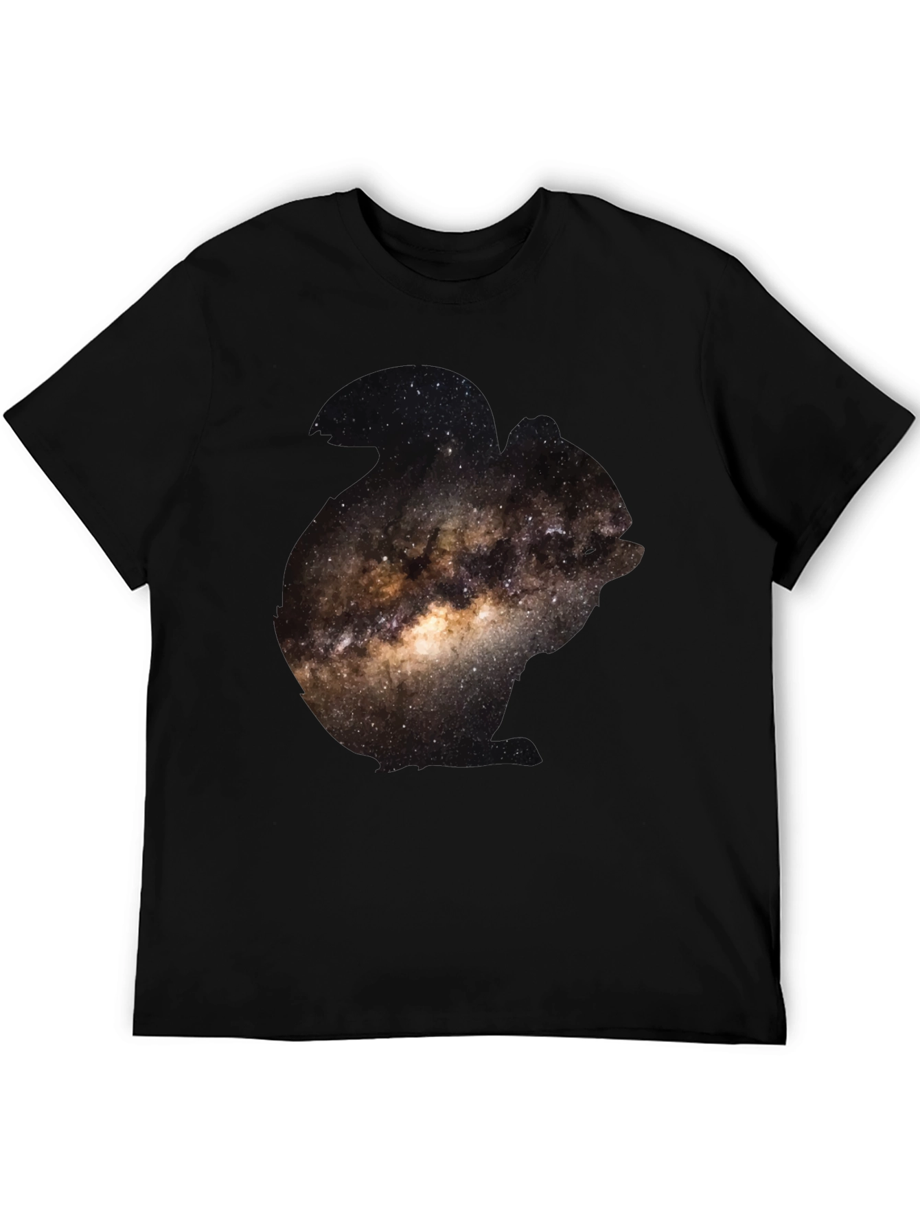 Black Galaxy Print Black T-Shirt for Men view 5
