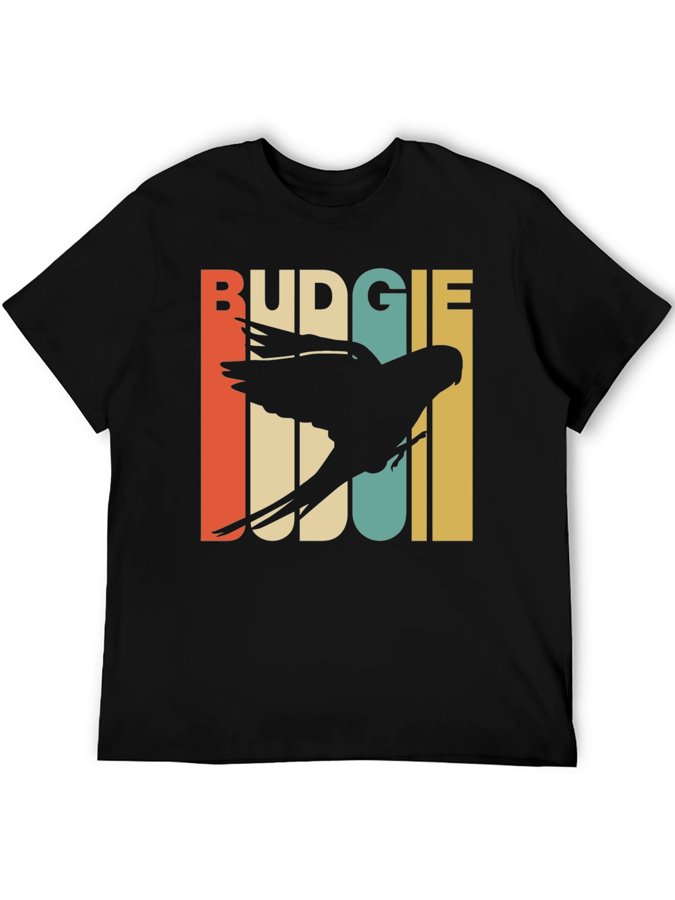 Black Retro Budgie T-Shirt view 5