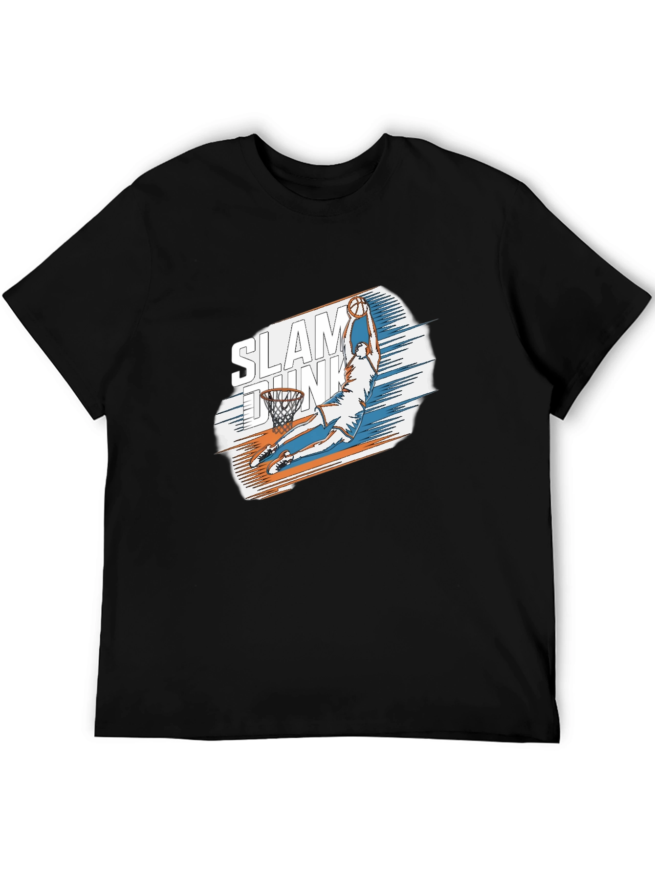 Black Slam Dunk Graphic Tee - Stylish Black Cotton T-Shirt view 5