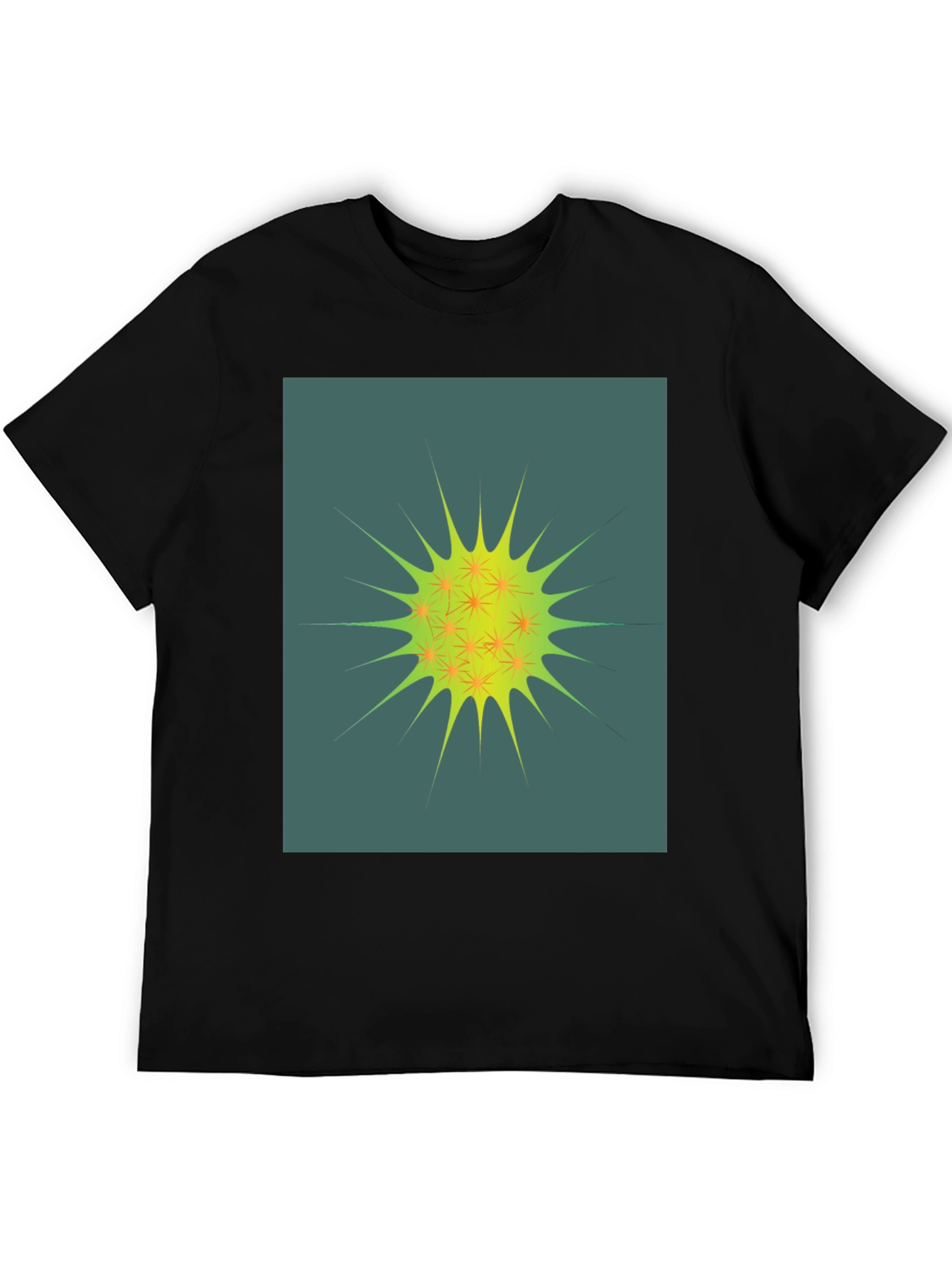 Black Abstract Spiky Graphic Tee - Unisex Black T-Shirt view 5