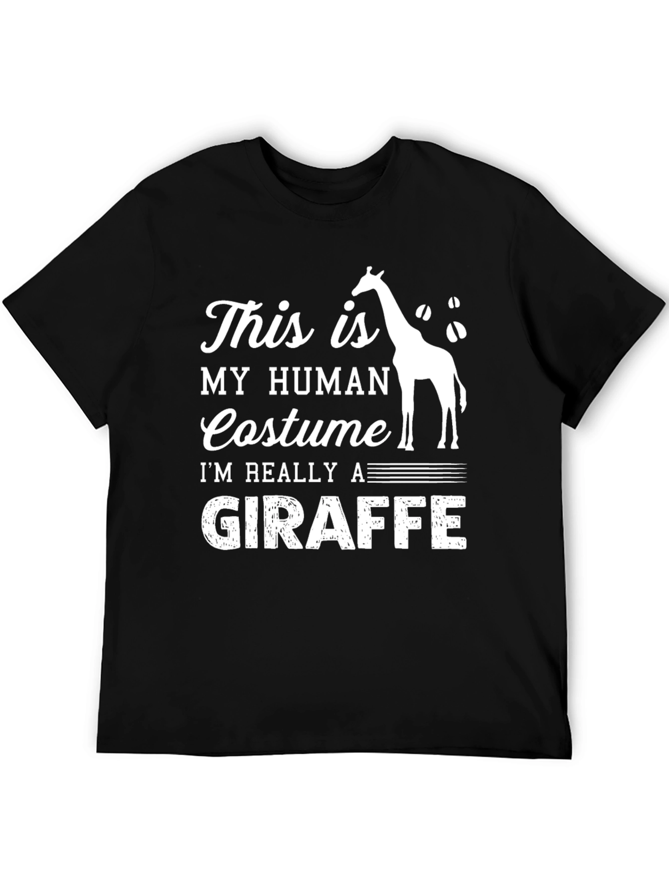 Black Funny Giraffe Costume T-Shirt view 5
