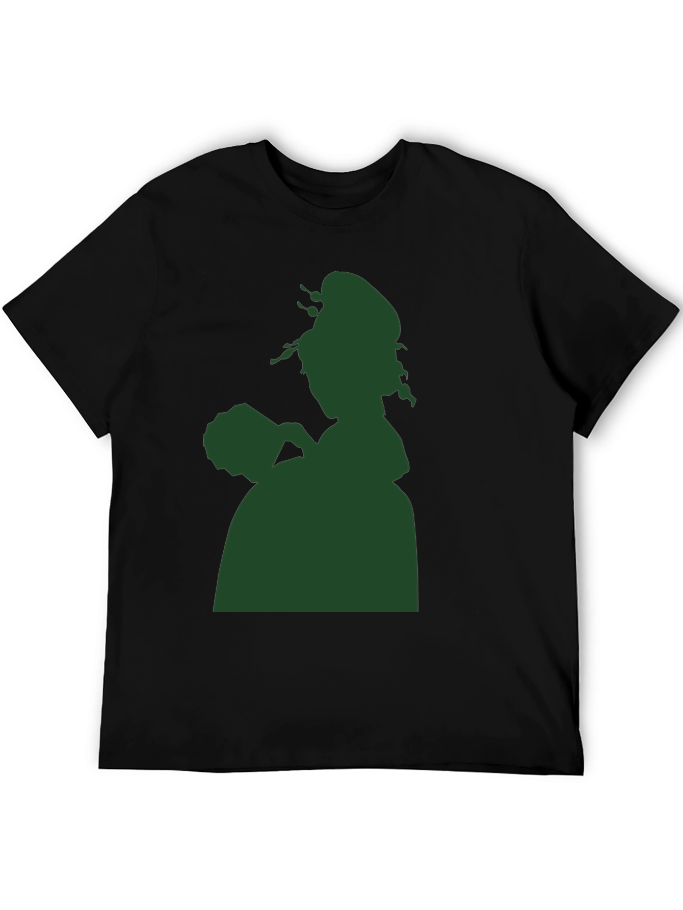 Black Silhouette Graphic Tee - Elegant Lady Design view 5