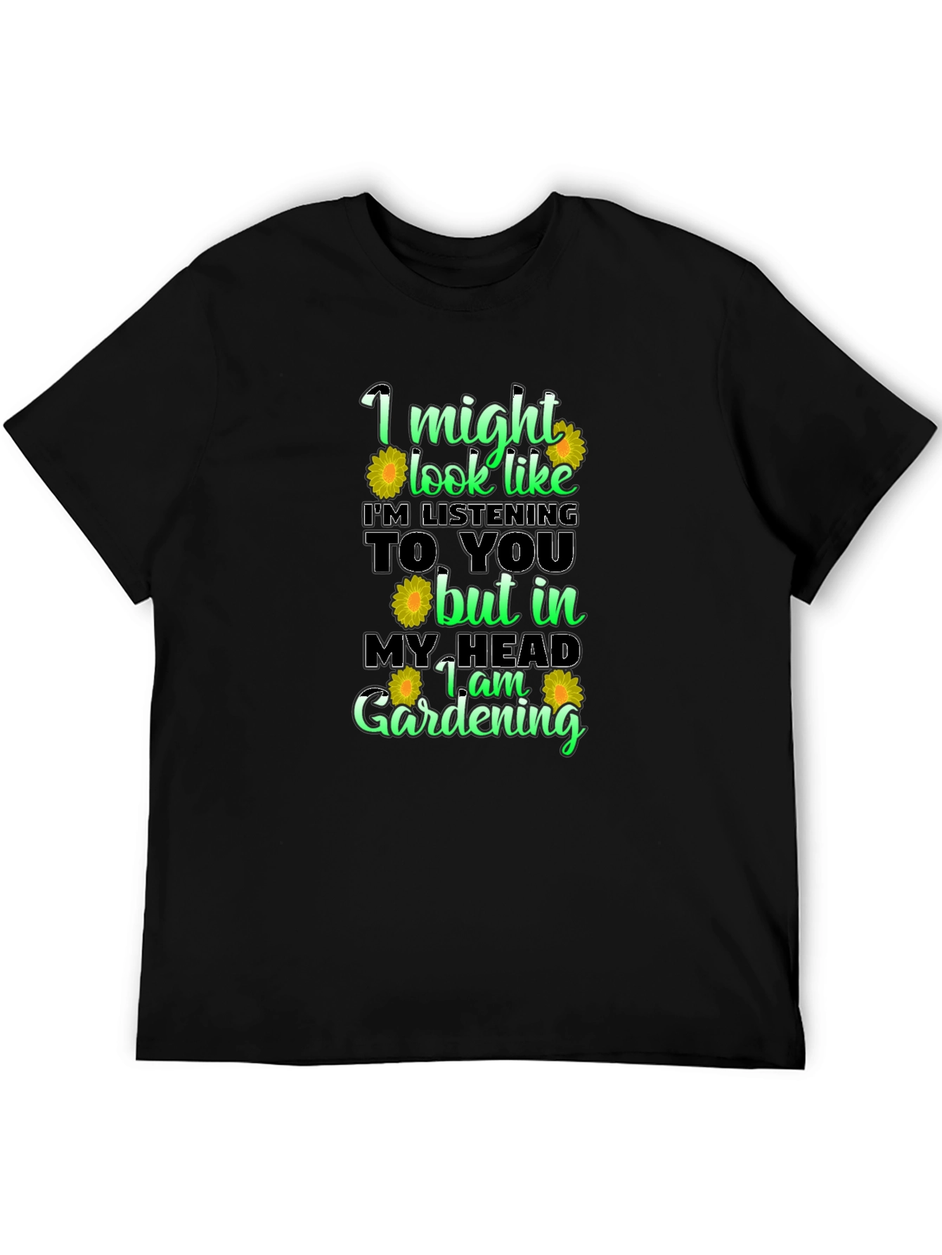Black Gardening Mind T-Shirt Funny Gardener Tee view 5