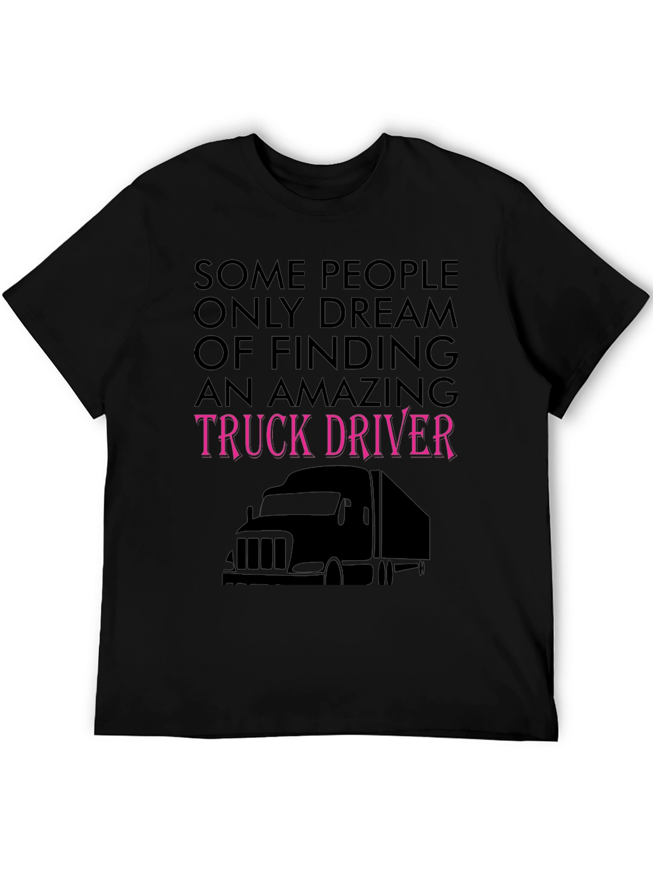 Black Amazing Truck Driver Tee - Black Novelty T-Shirt view 5