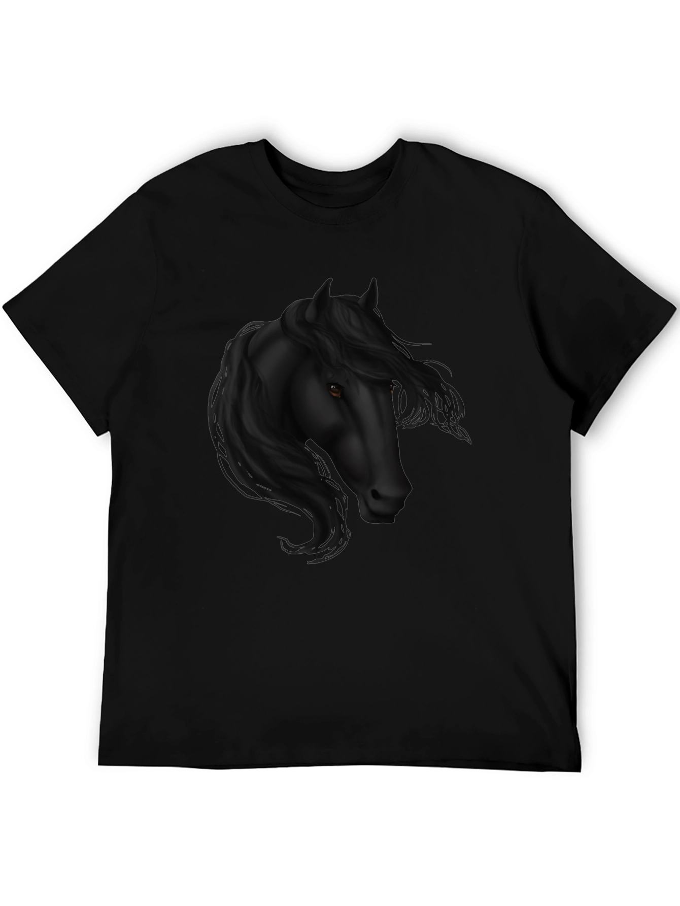 Black Black Horse Graphic Tee - Stylish Men's Casual Wear view 5