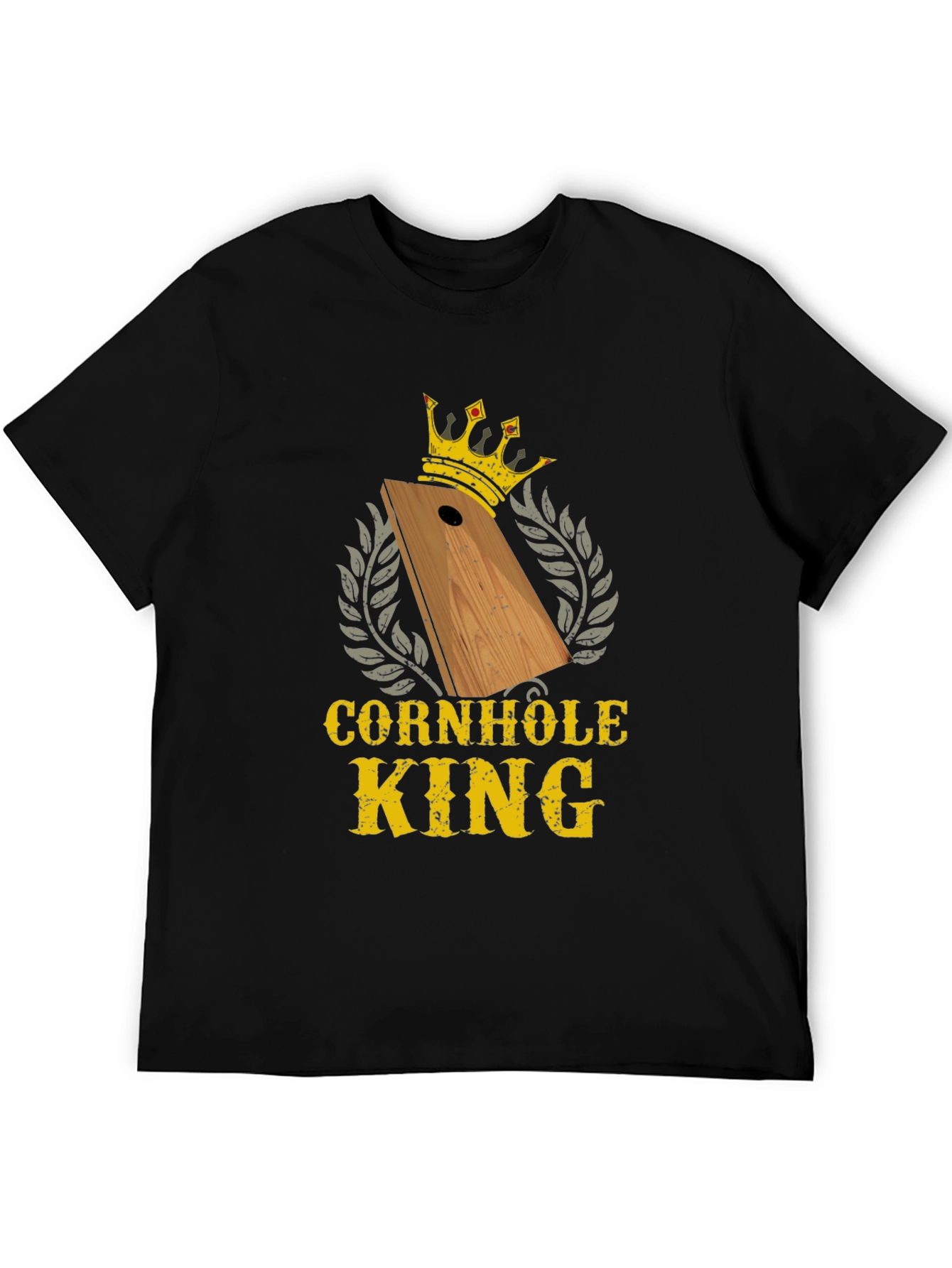 Black Cornhole King T-Shirt - Funny Game Tournament Tee view 5