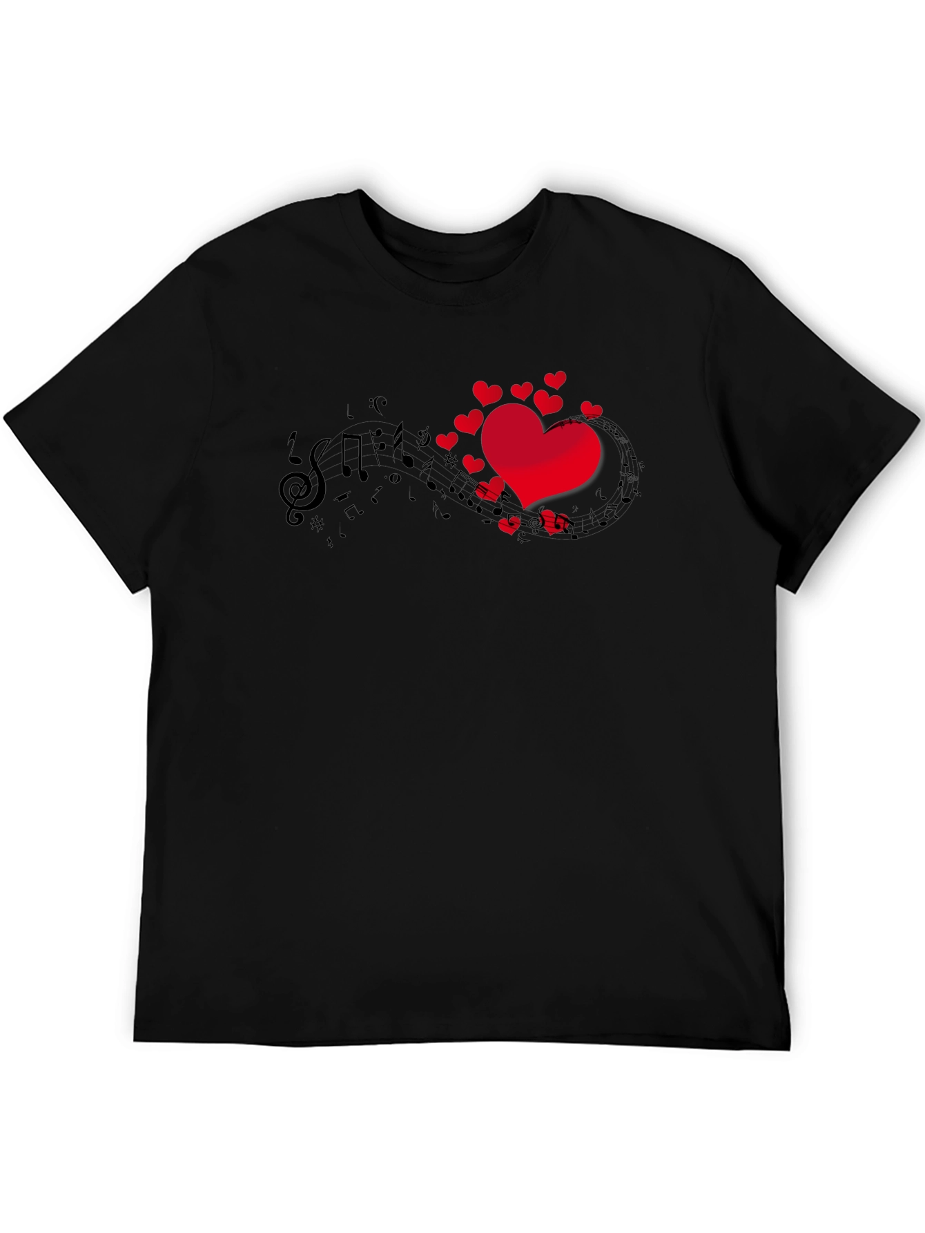 Black Musical Heartbeat T-Shirt view 5