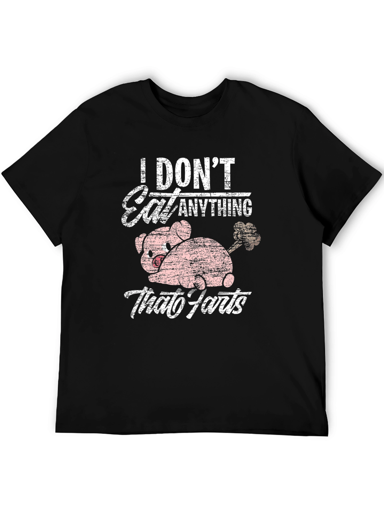 Black Vegan Humor T-Shirt - I Don't Eat Anything That Farts view 5