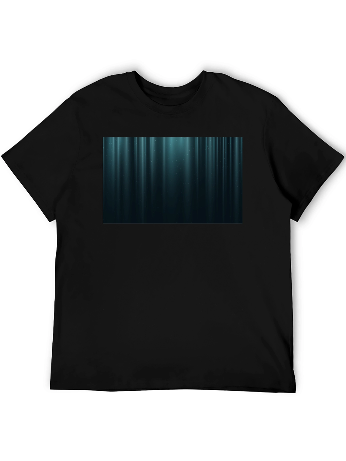 Black Abstract Vertical Stripe T-Shirt - Black view 5