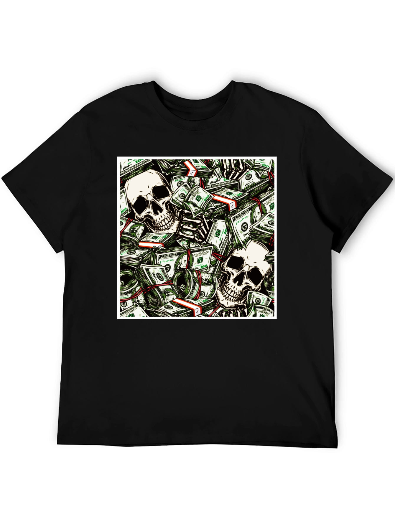 Black Skull Money Graphic Tee - Unisex view 5