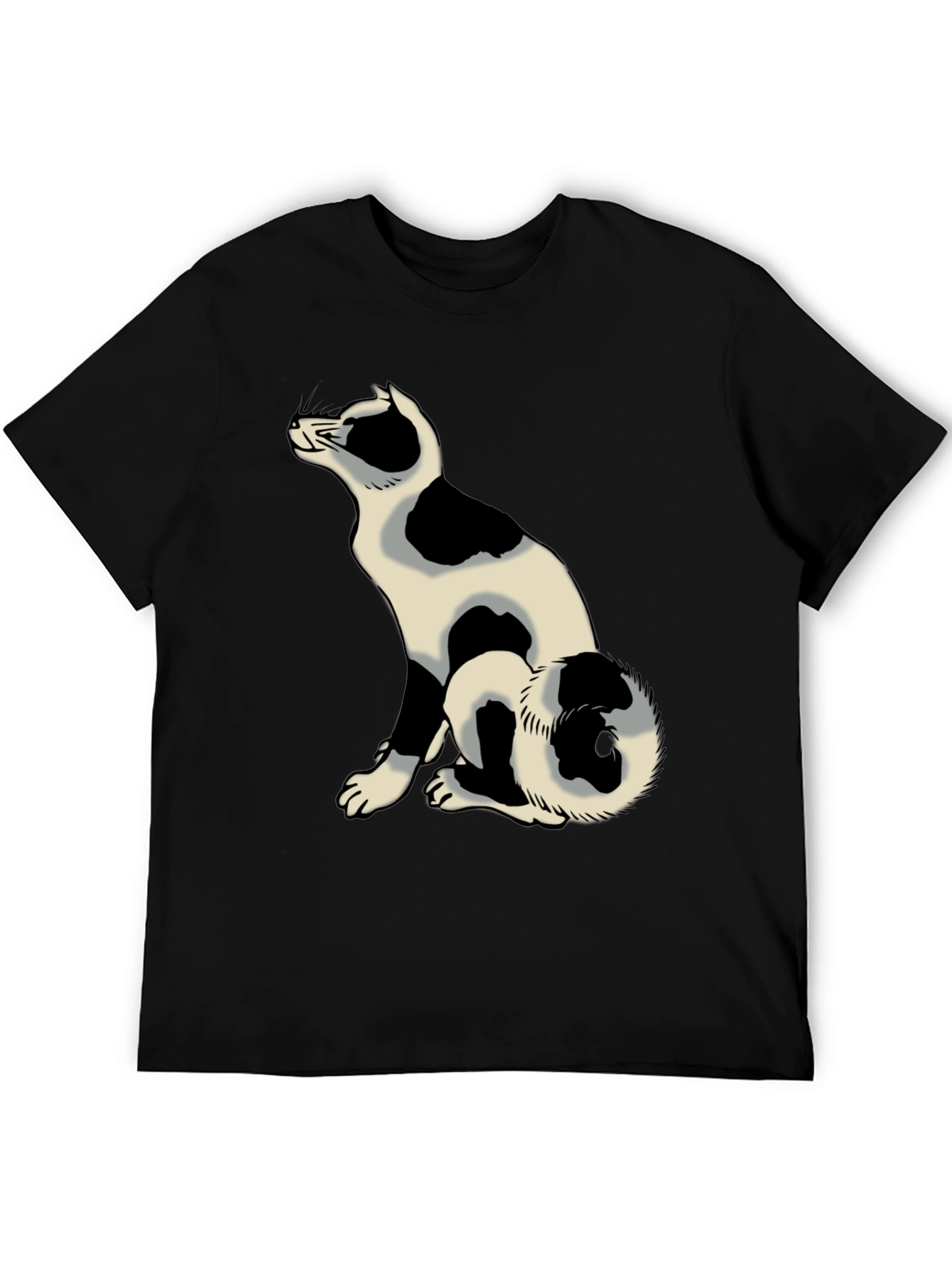 Black Black T-Shirt with Cat Graphic view 5