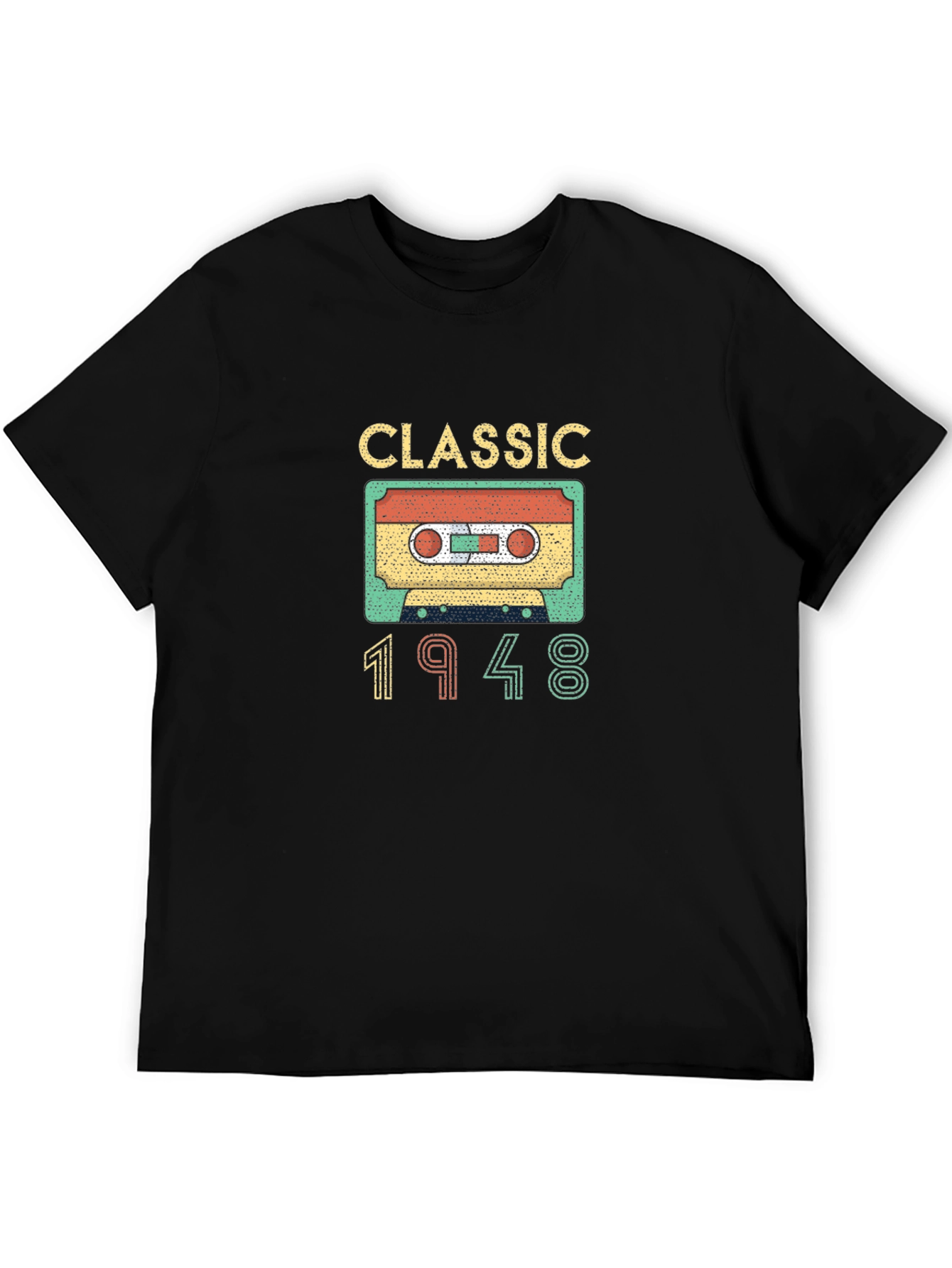 Black Classic 1948 Cassette Tape T-Shirt view 5