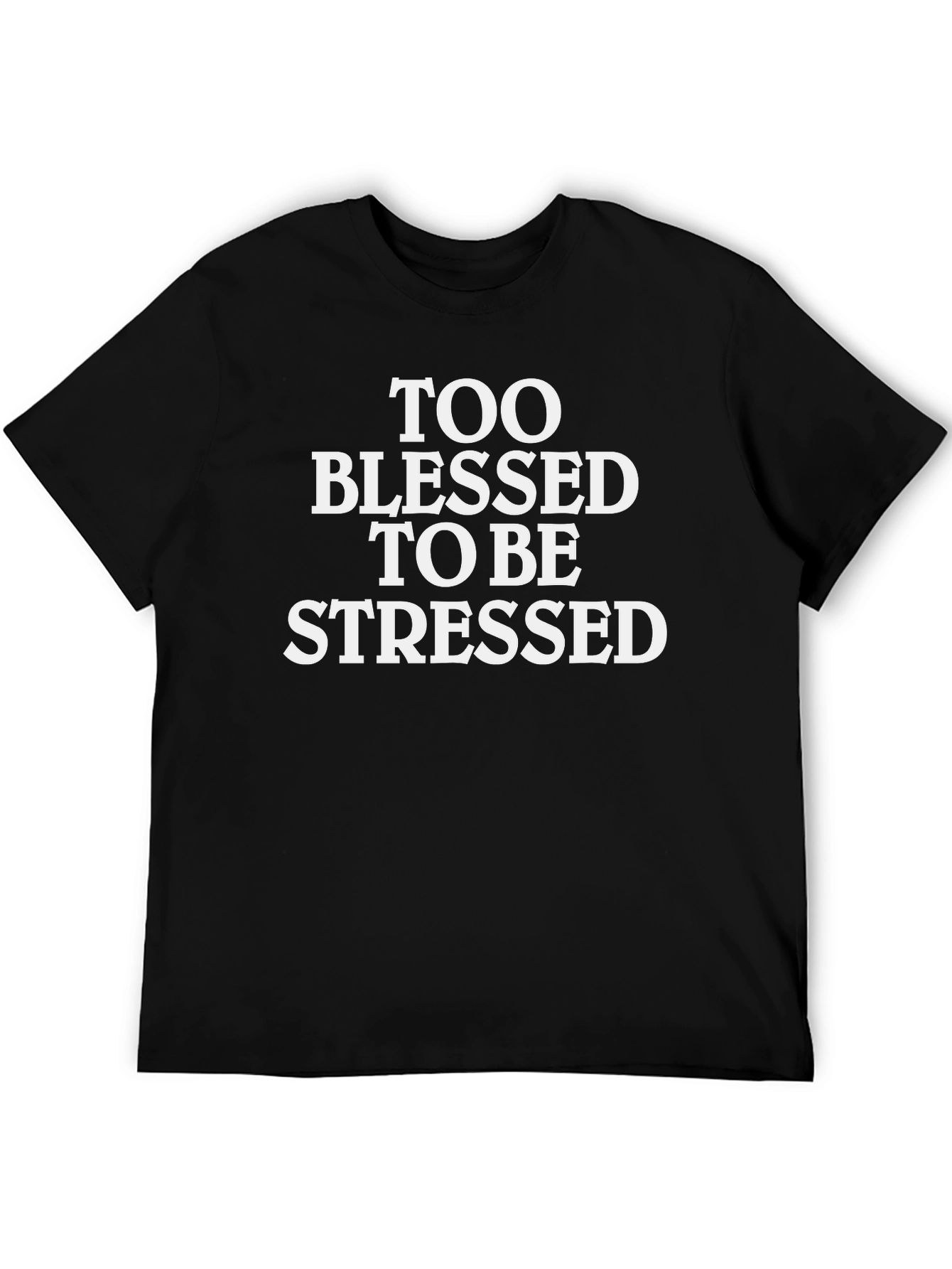 Black Blessed & Stressed T-Shirt - Black view 5