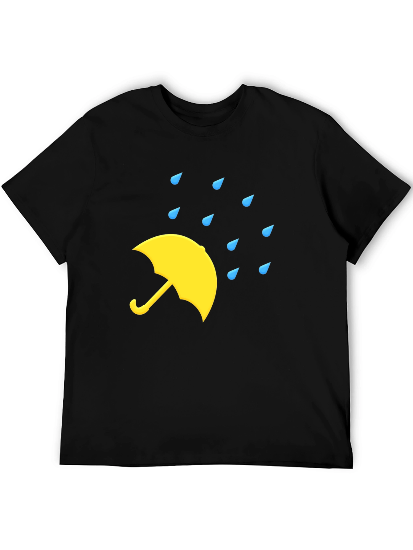 Black Rainy Day Umbrella Black T-Shirt view 5