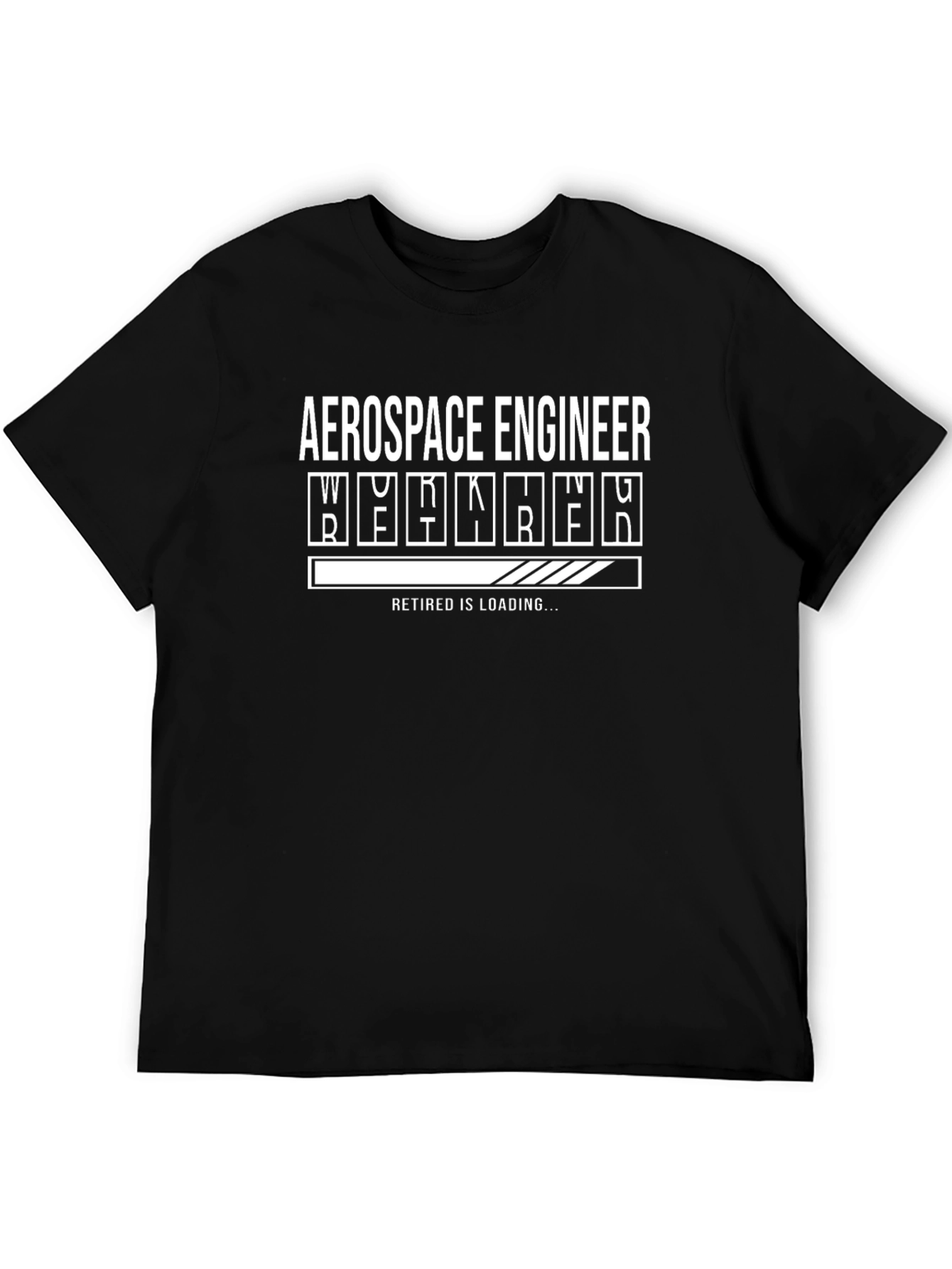 Black Aerospace Engineer Retired Loading T-Shirt view 5