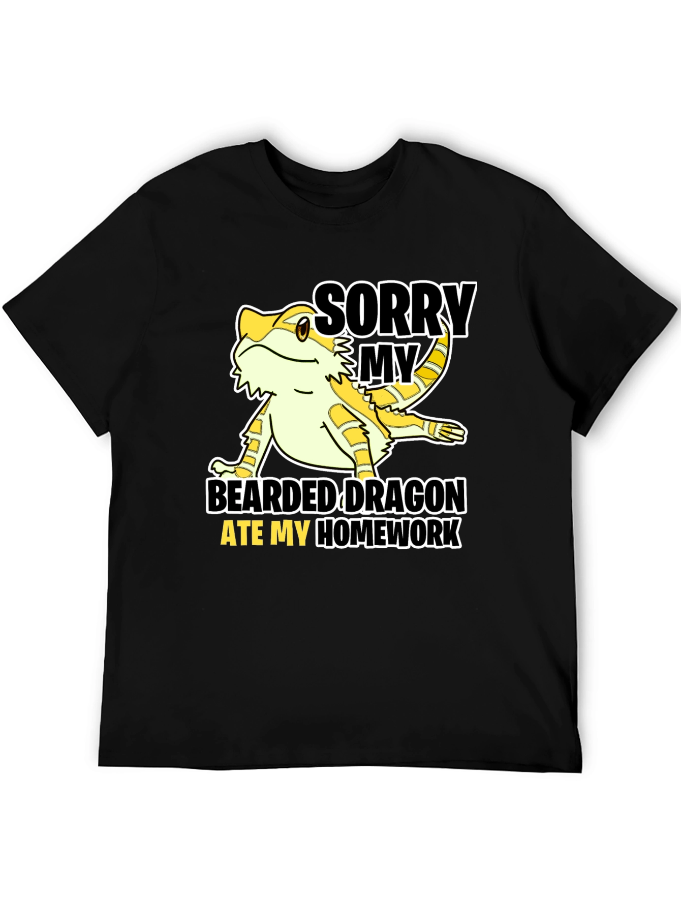 Black Bearded Dragon Ate My Homework T-Shirt view 5
