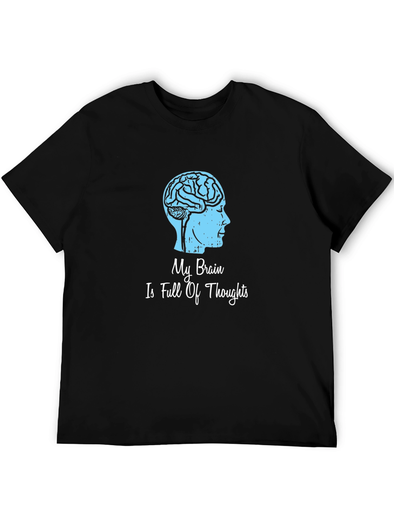 Black Brain Thoughts Graphic T-Shirt - Unique Design view 5