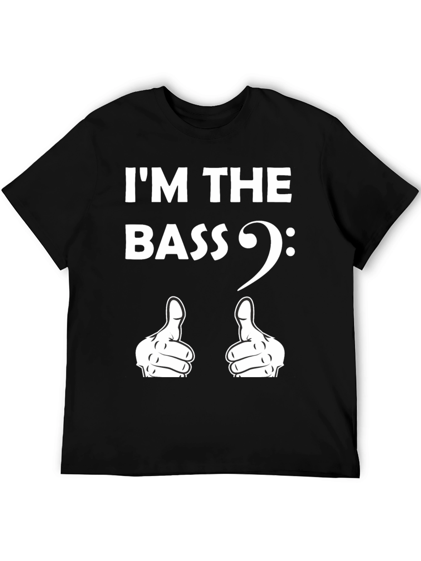 Black I'm the Bass Clef Music T-Shirt view 5