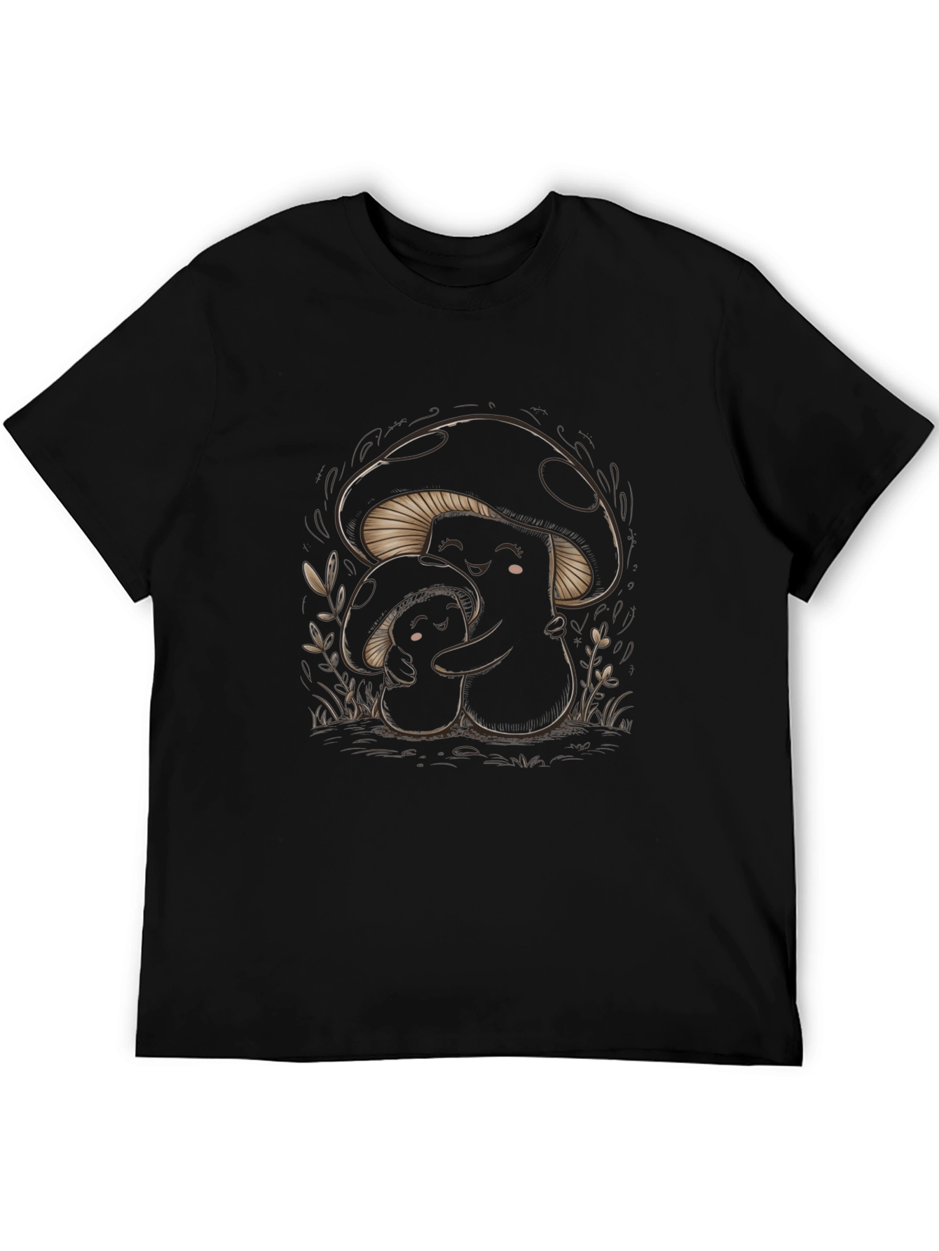 Black Whimsical Mushroom Graphic Tee - Soft & Stylish view 5