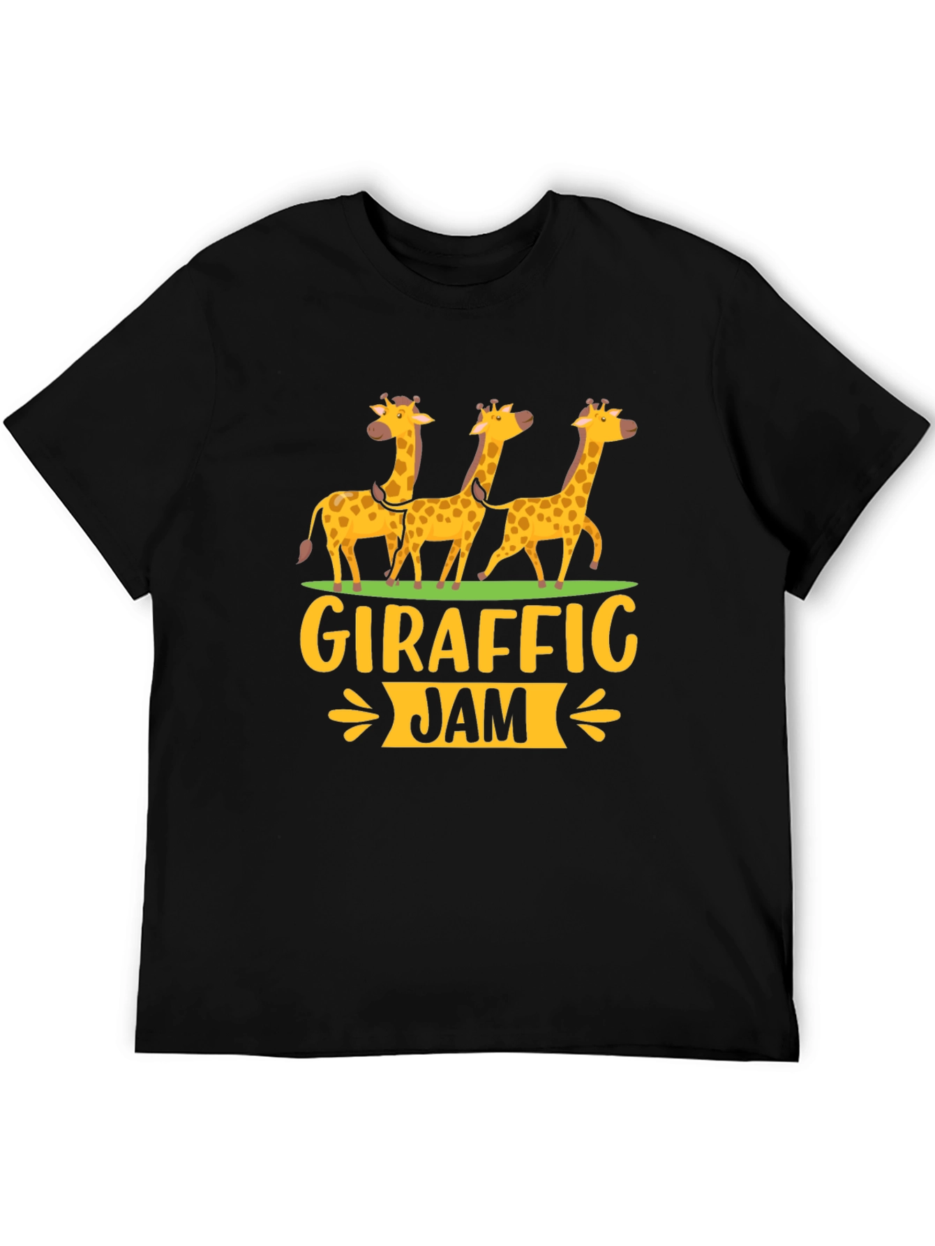 Black Giraffe Jam T-Shirt, Fun Giraffe Graphic Tee view 5