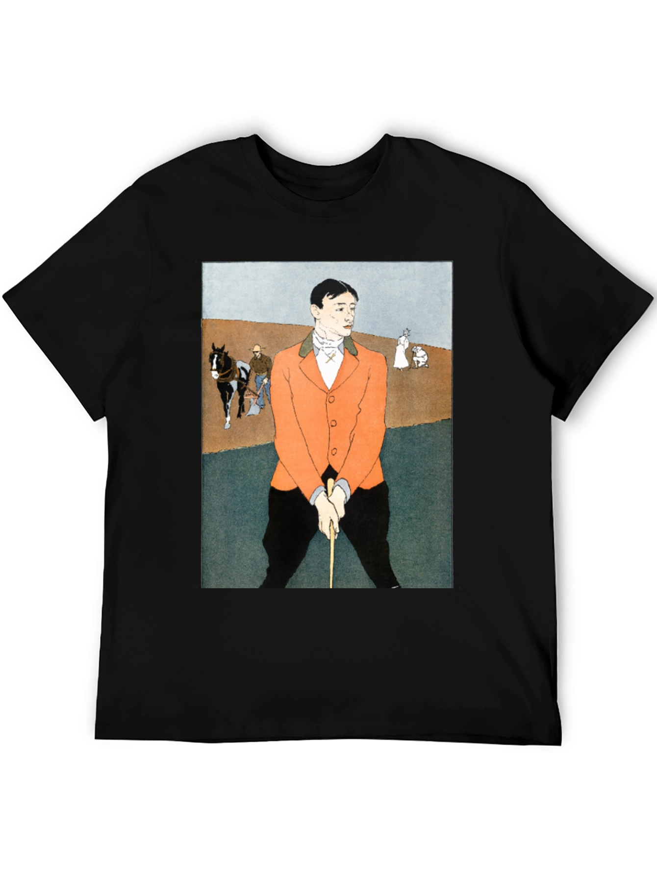 Man Golfing Print T-Shirt - Vintage Art Tee - 5