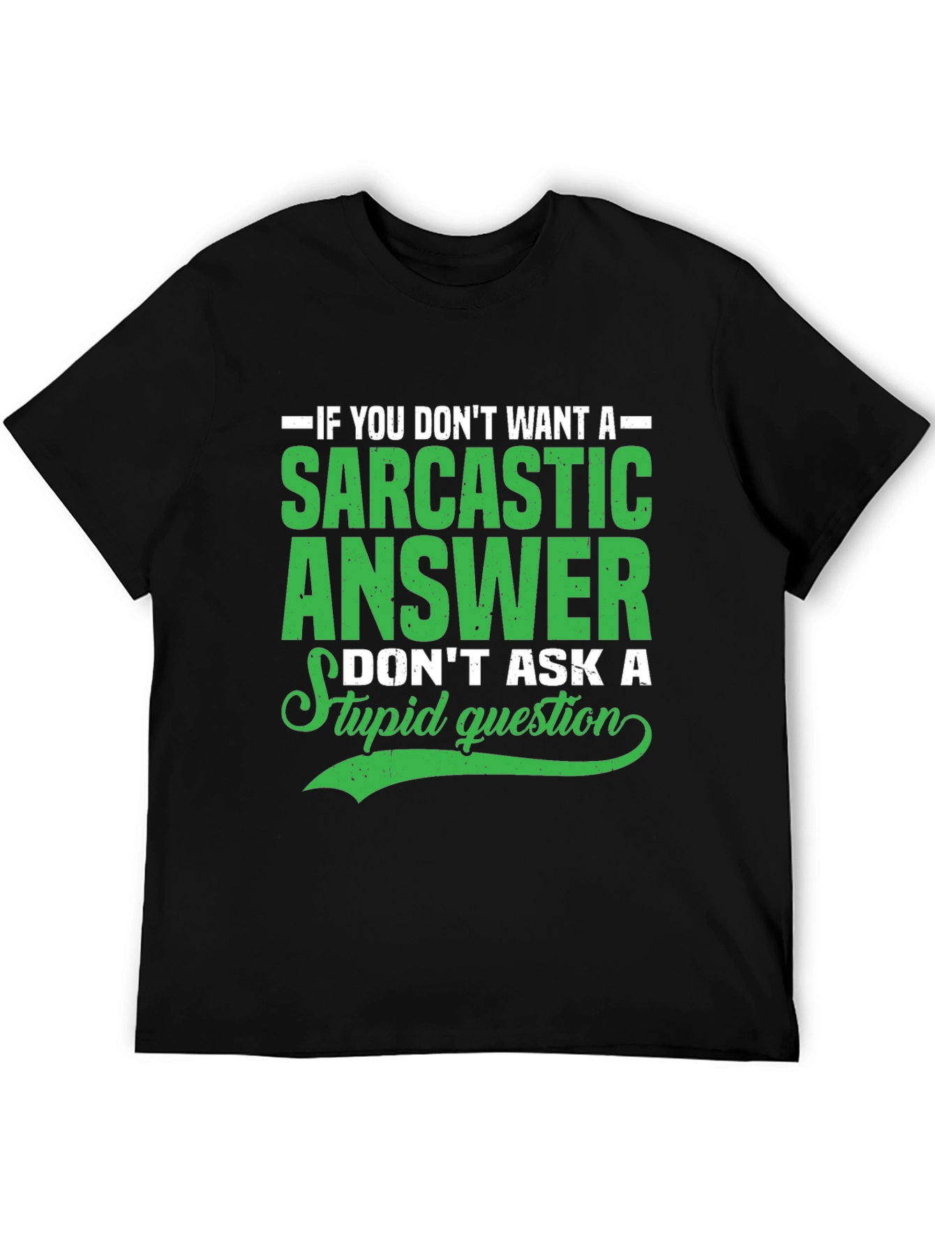 Black Sarcastic Answer Graphic T-Shirt view 5