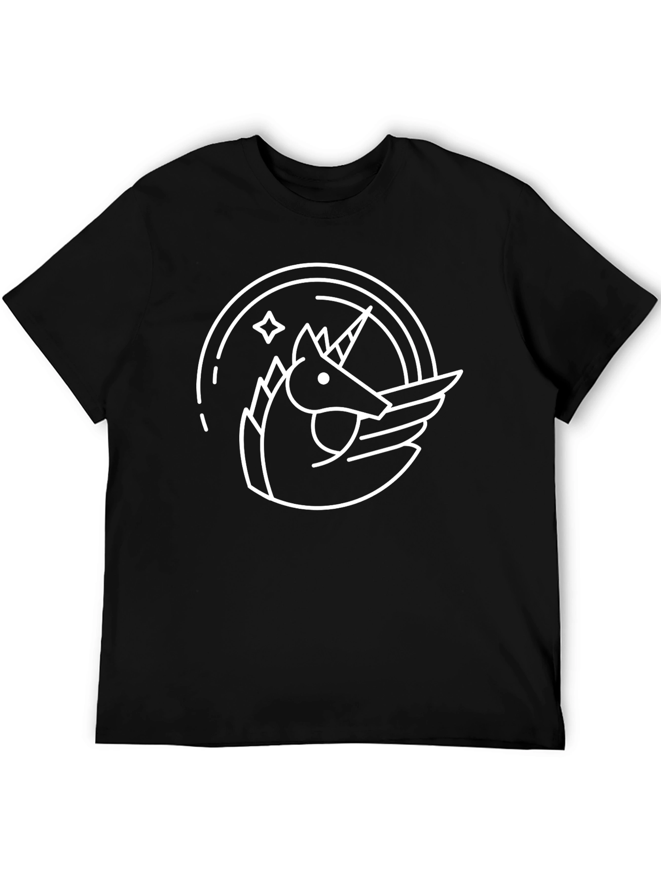 Black Unicorn Graphic Black T-Shirt view 5