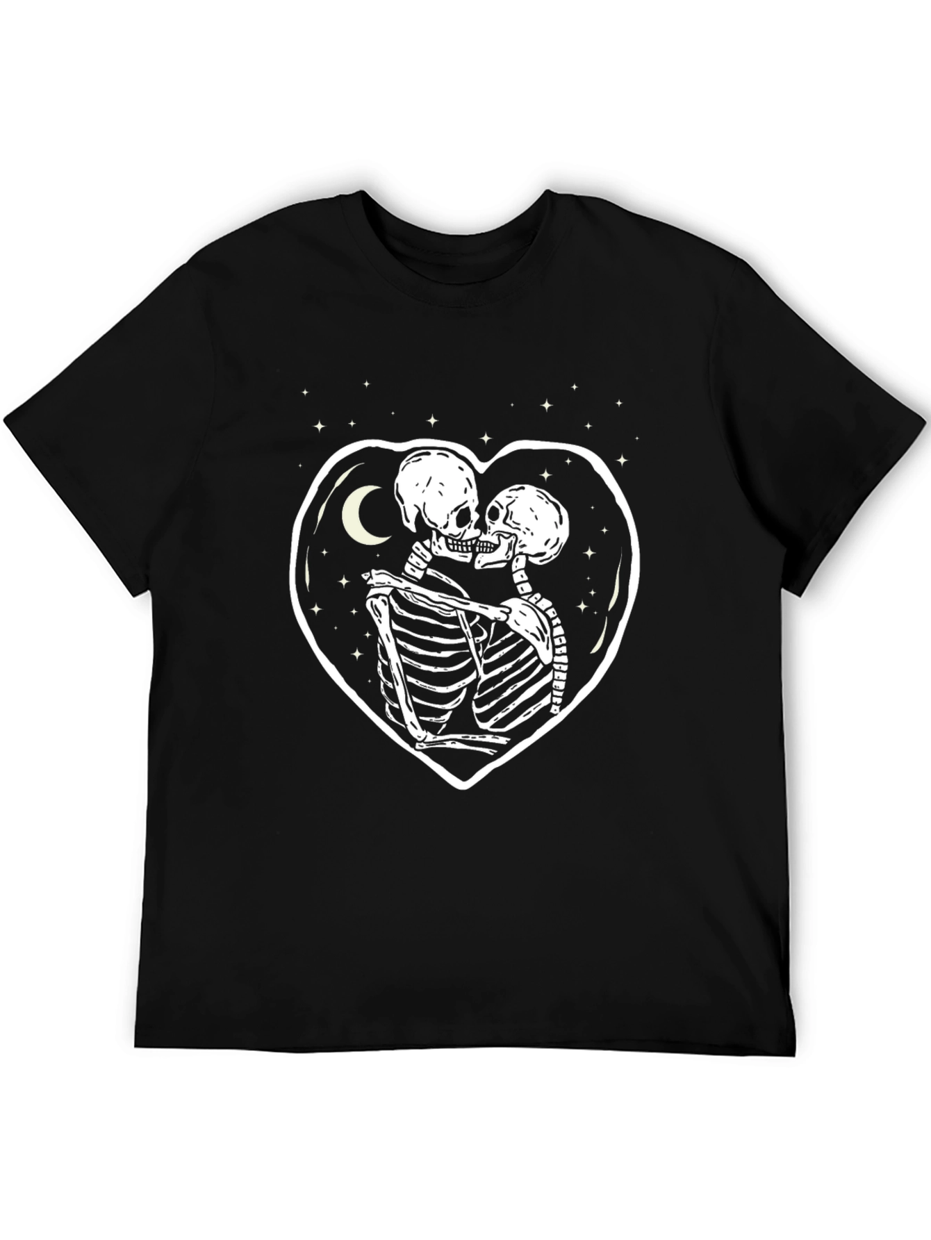 Black Skeleton Lovers T-Shirt - Gothic Valentine's Day view 5