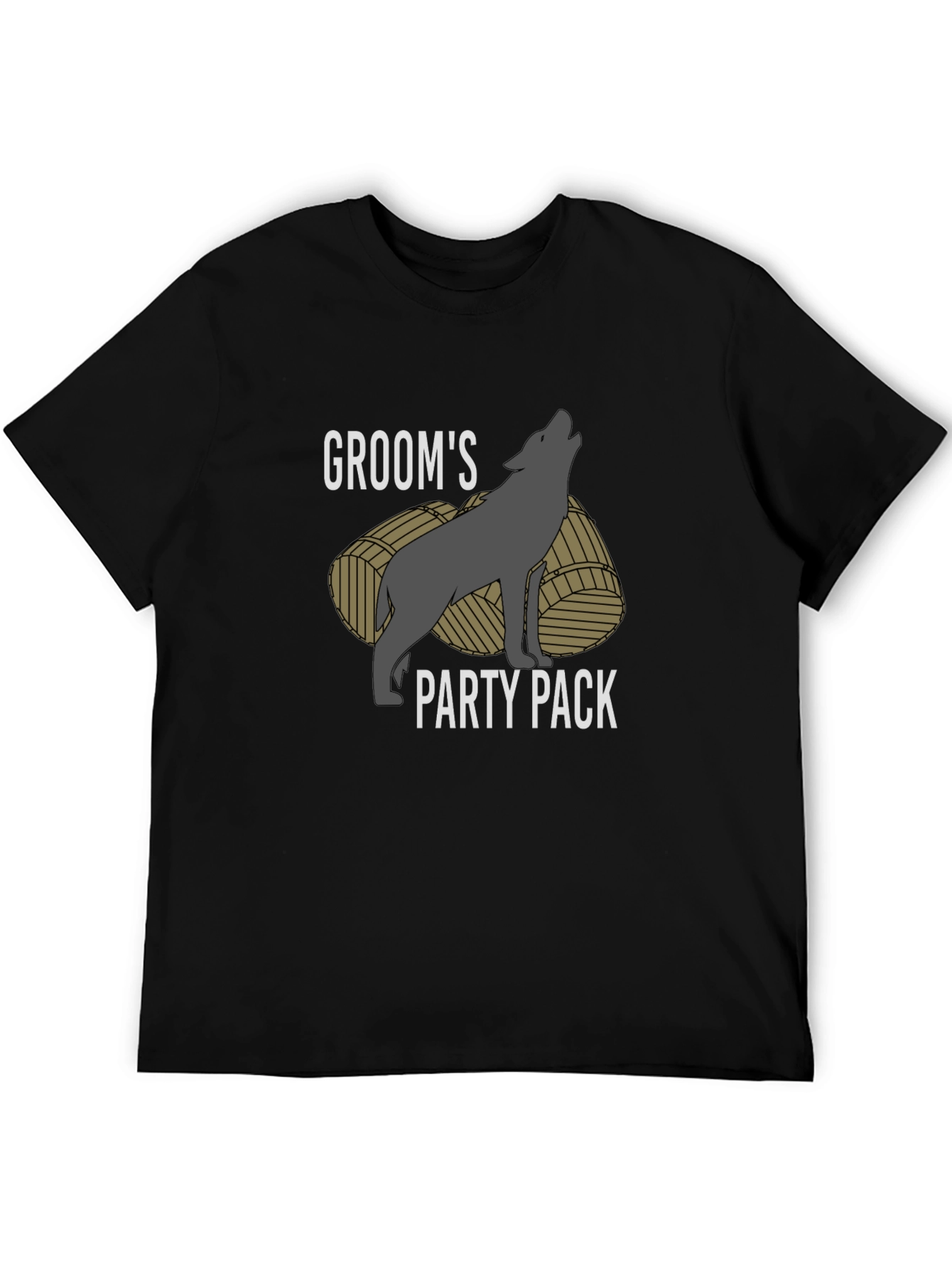 Black Groom's Party Pack T-Shirt - Wolf Design view 5