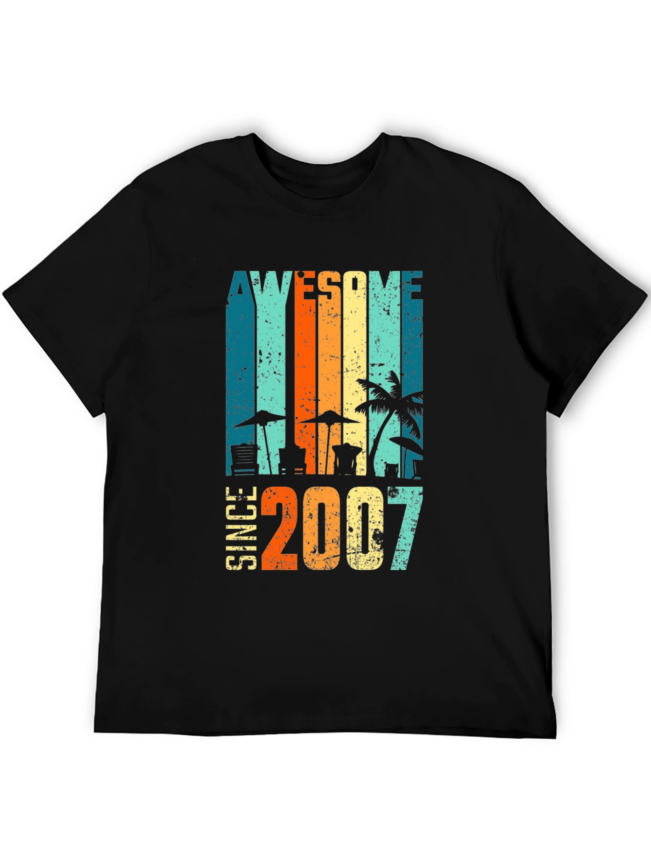 Black Awesome Since 2007 Beach T-Shirt view 5