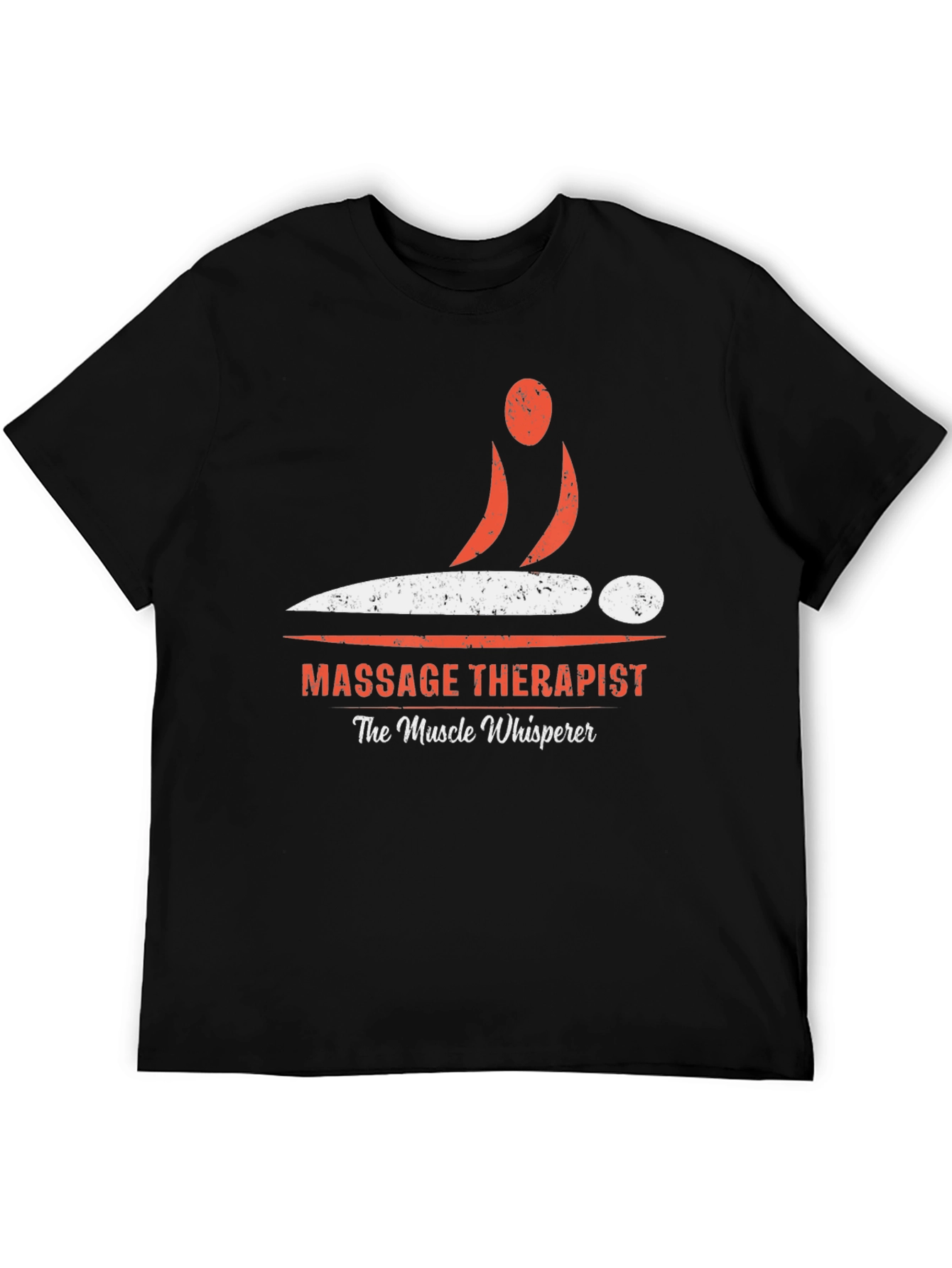 Black Massage Therapist Graphic T-Shirt - Muscle Whisperer Tee view 5