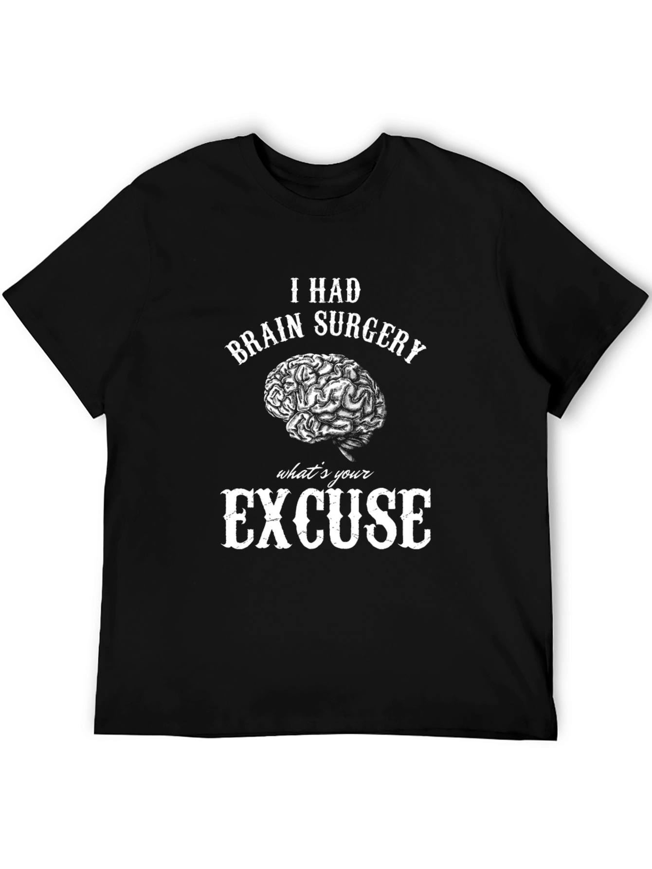 Black Brain Surgery Humor T-Shirt view 5