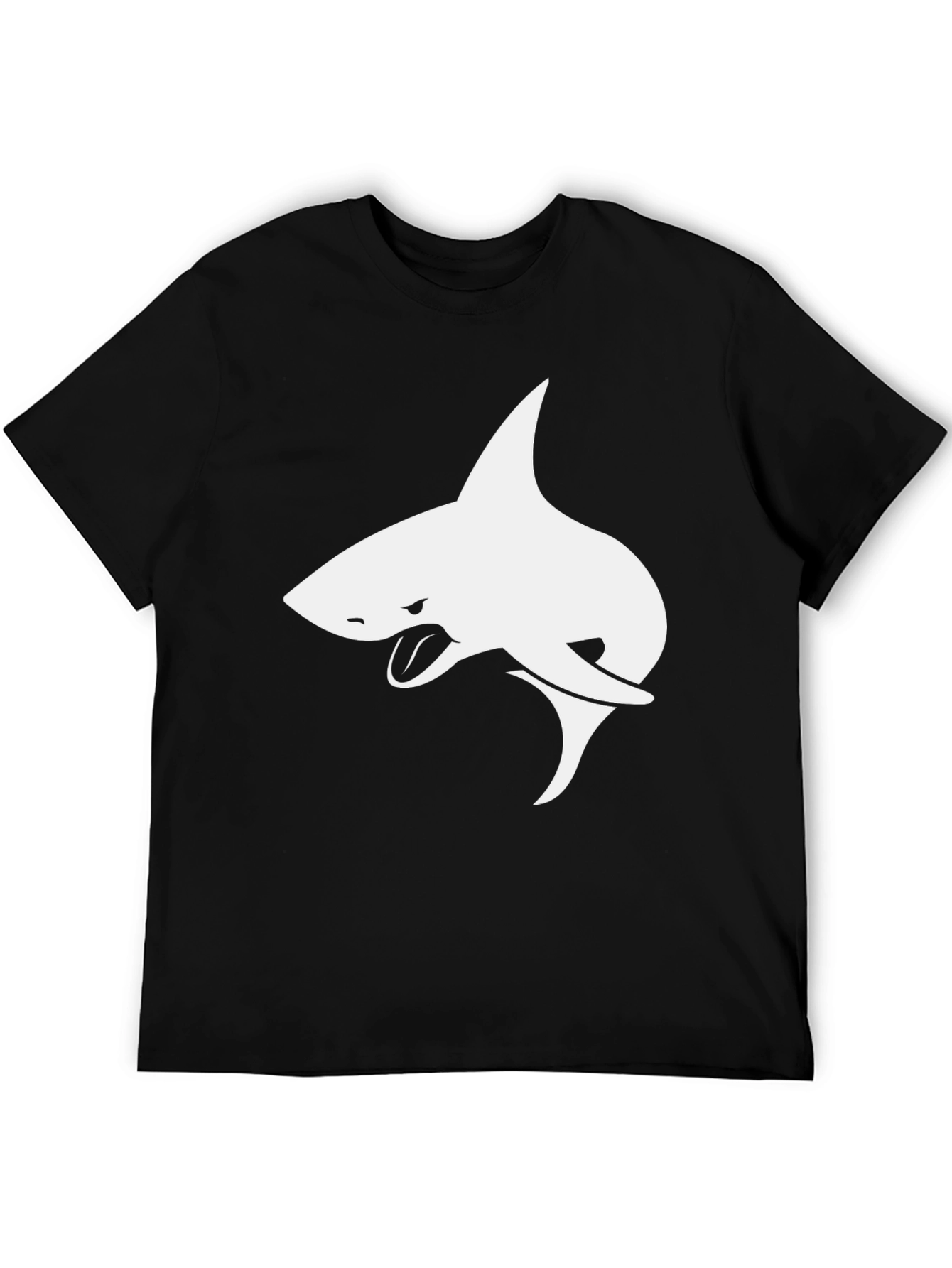 Black Shark Graphic Black T-Shirt - Men's Casual Wear view 5