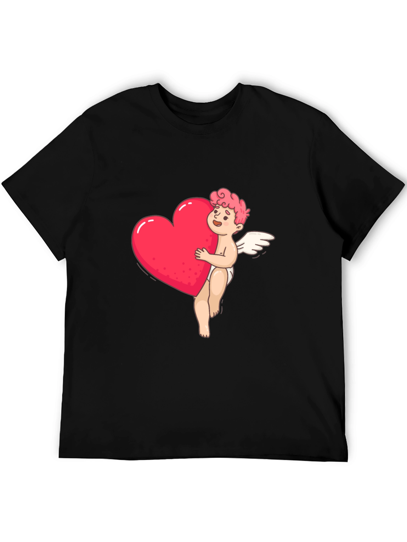 Black Cupid Heart Graphic Tee - Black view 5