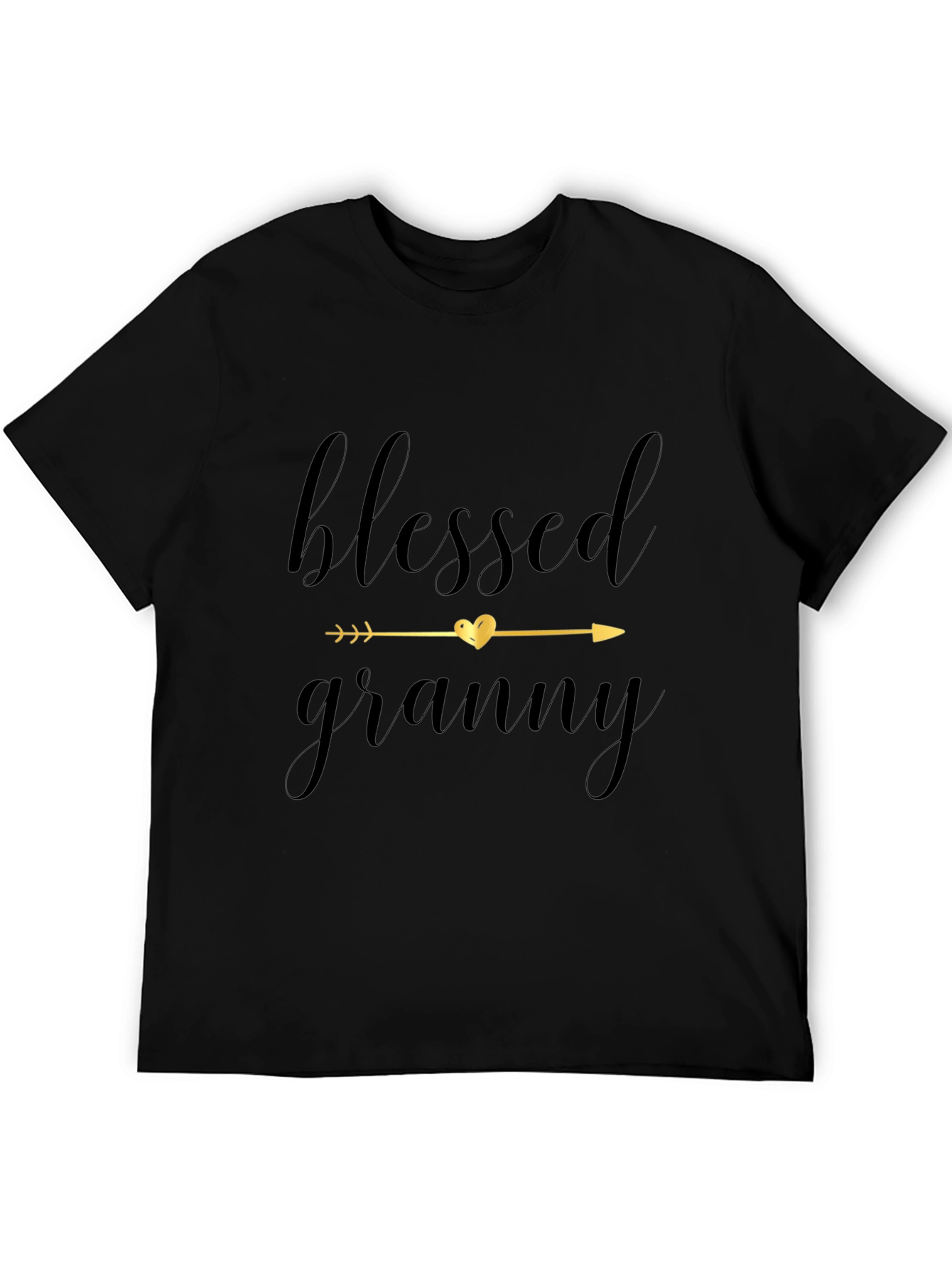 Black Blessed Granny Graphic Tee - Black Cotton Comfort view 5