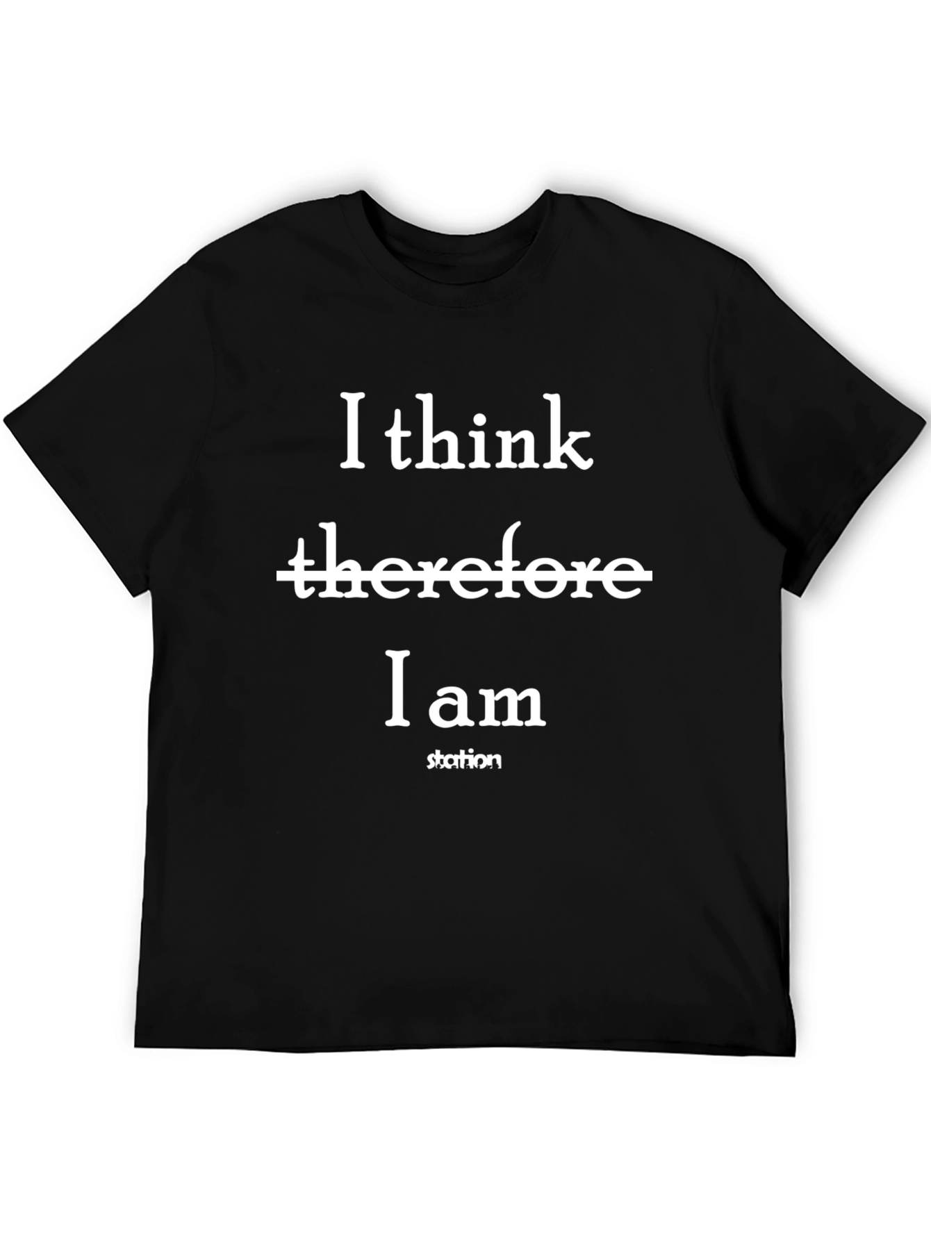 Black I Think Therefore I Am Black T-Shirt view 5