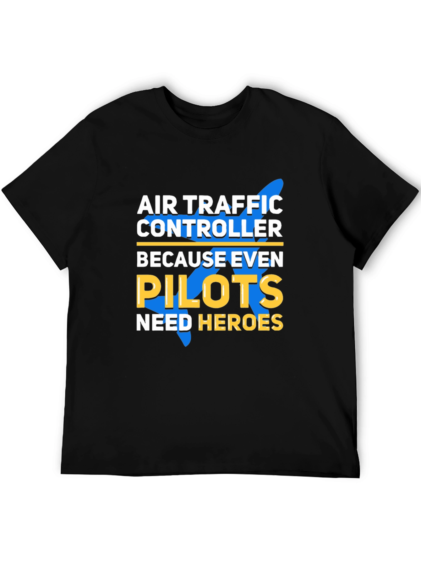 Black Air Traffic Controller Pilot Hero T-Shirt view 5