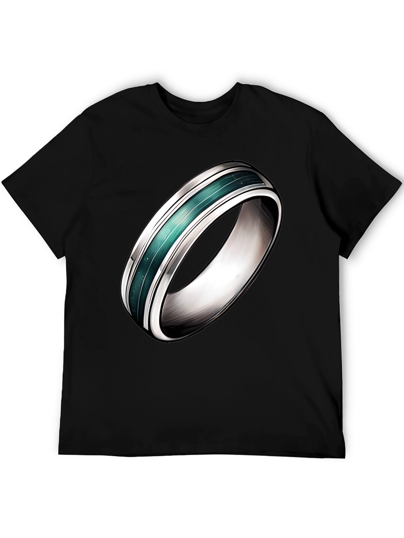 Black Statement Ring Tee - Modern Graphic Design view 5