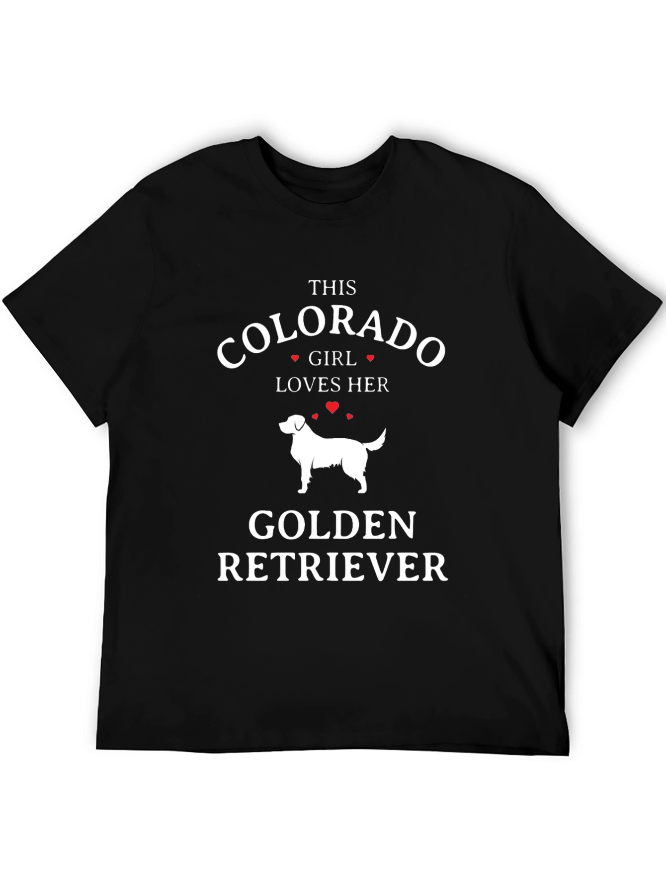 Black Colorado Girl Golden Retriever T-Shirt view 5
