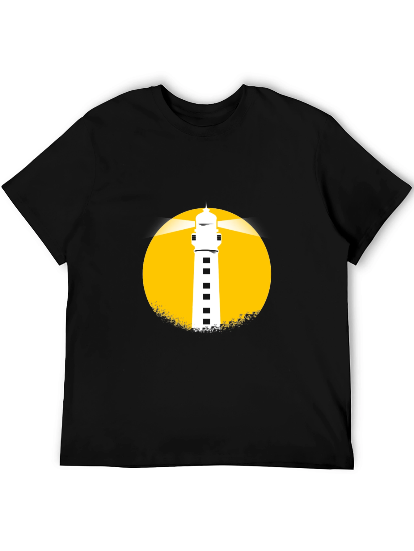 Black Lighthouse Graphic Tee - Black Cotton Blend view 5