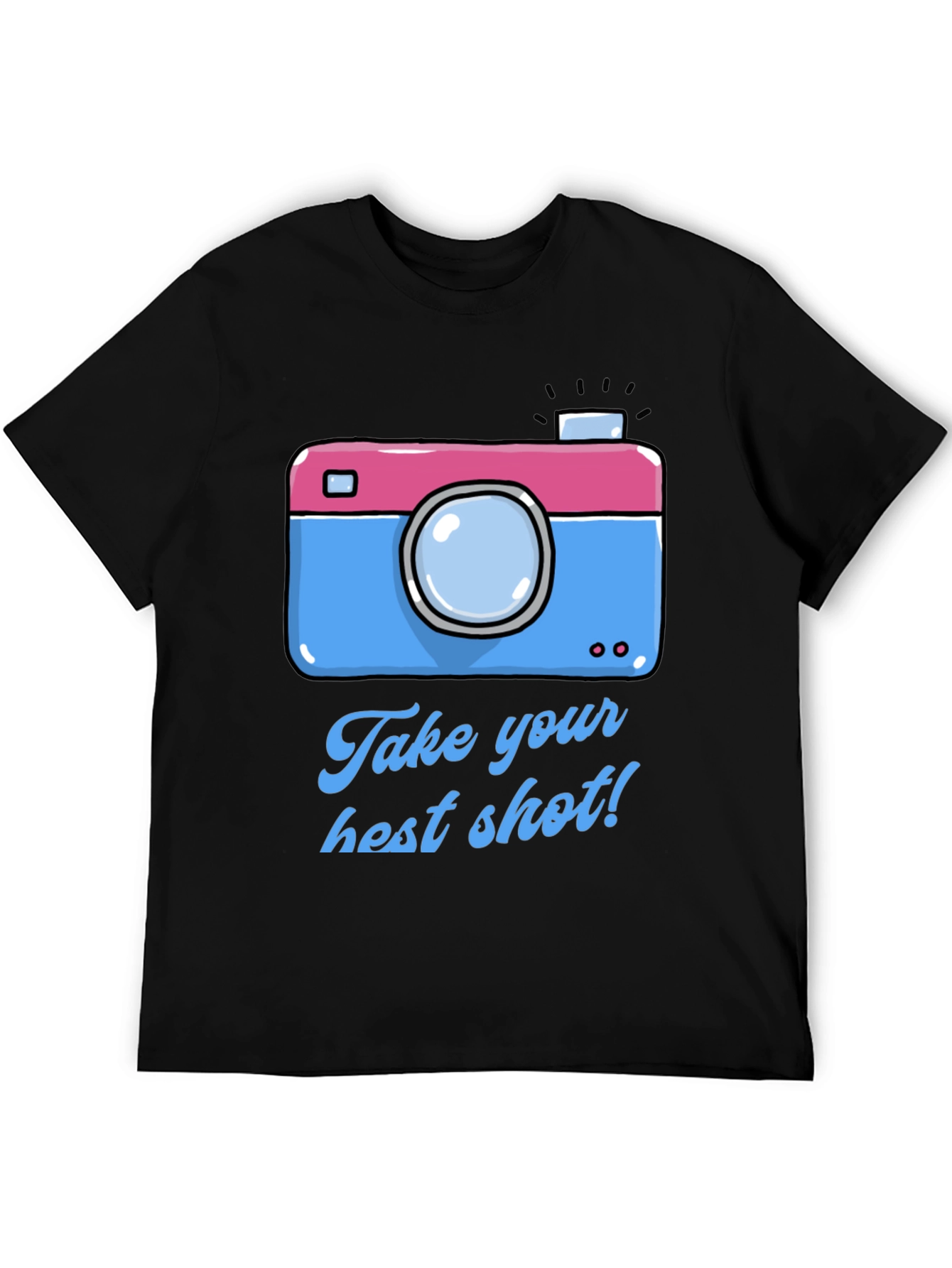 Black Fun Camera Graphic T-Shirt - Take Your Best Shot! view 5