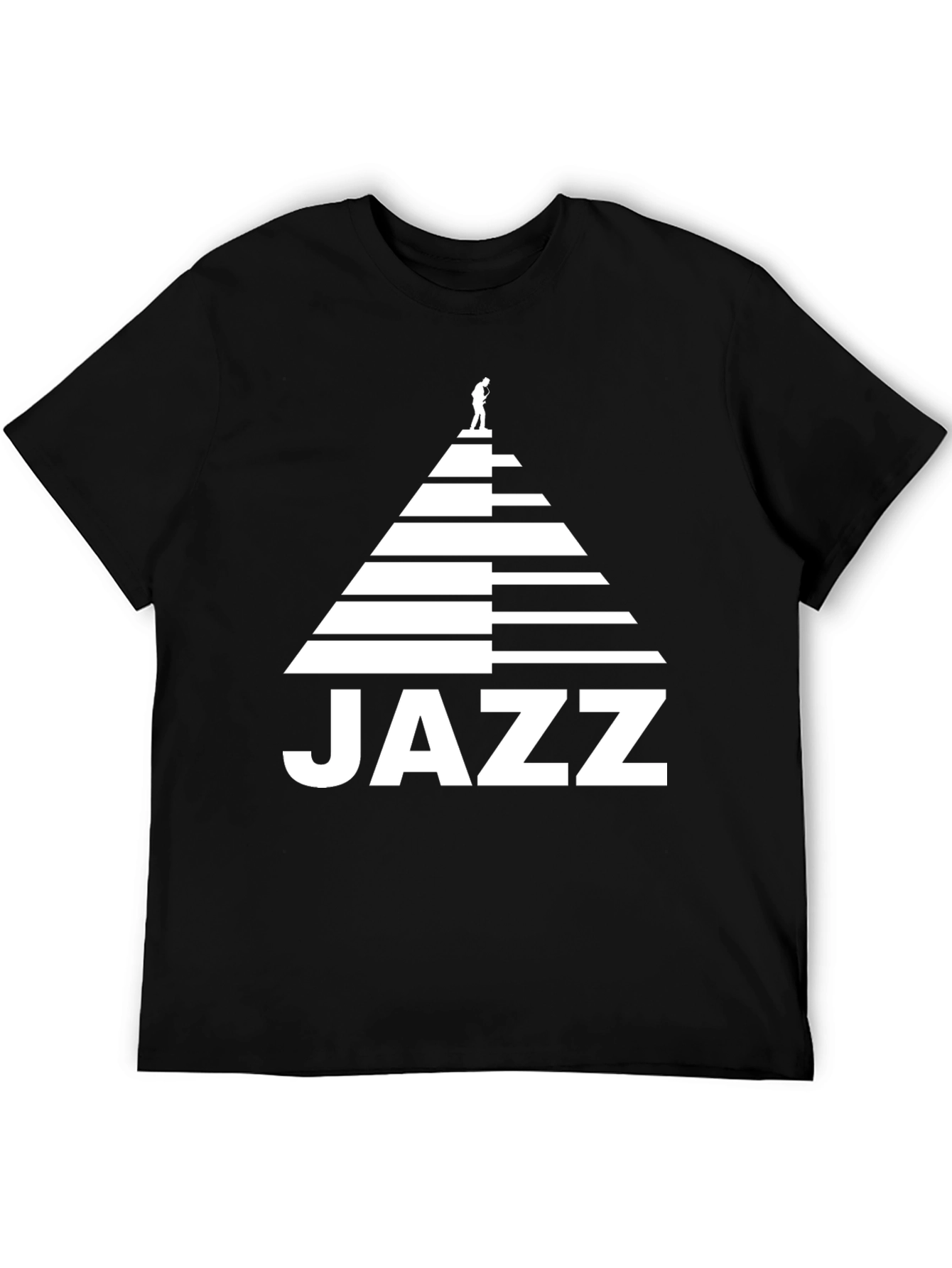 Black Jazz Piano Player T-Shirt view 5