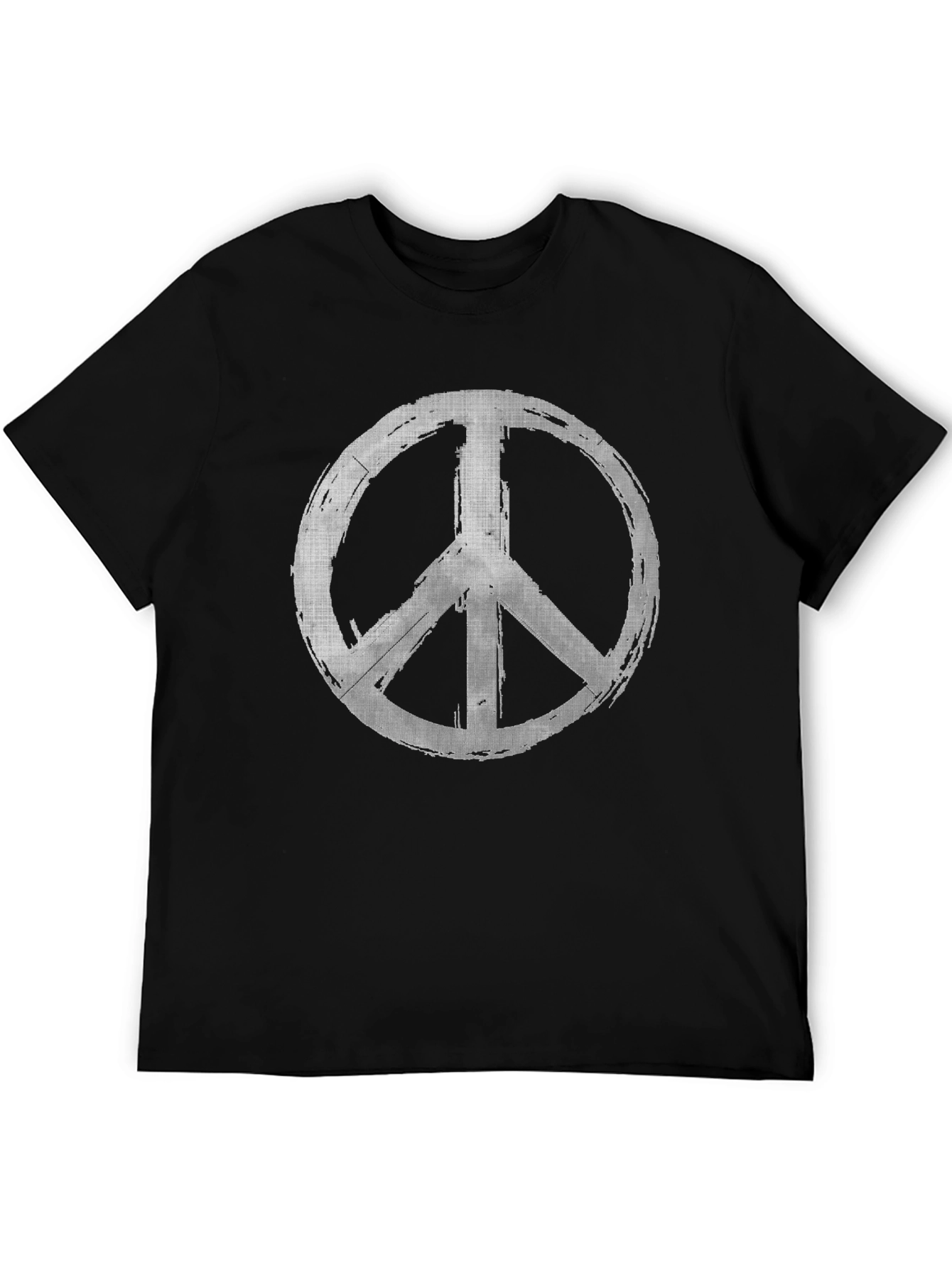 Black Peace Sign Graphic Tee - Grunge Style Black T-Shirt view 5