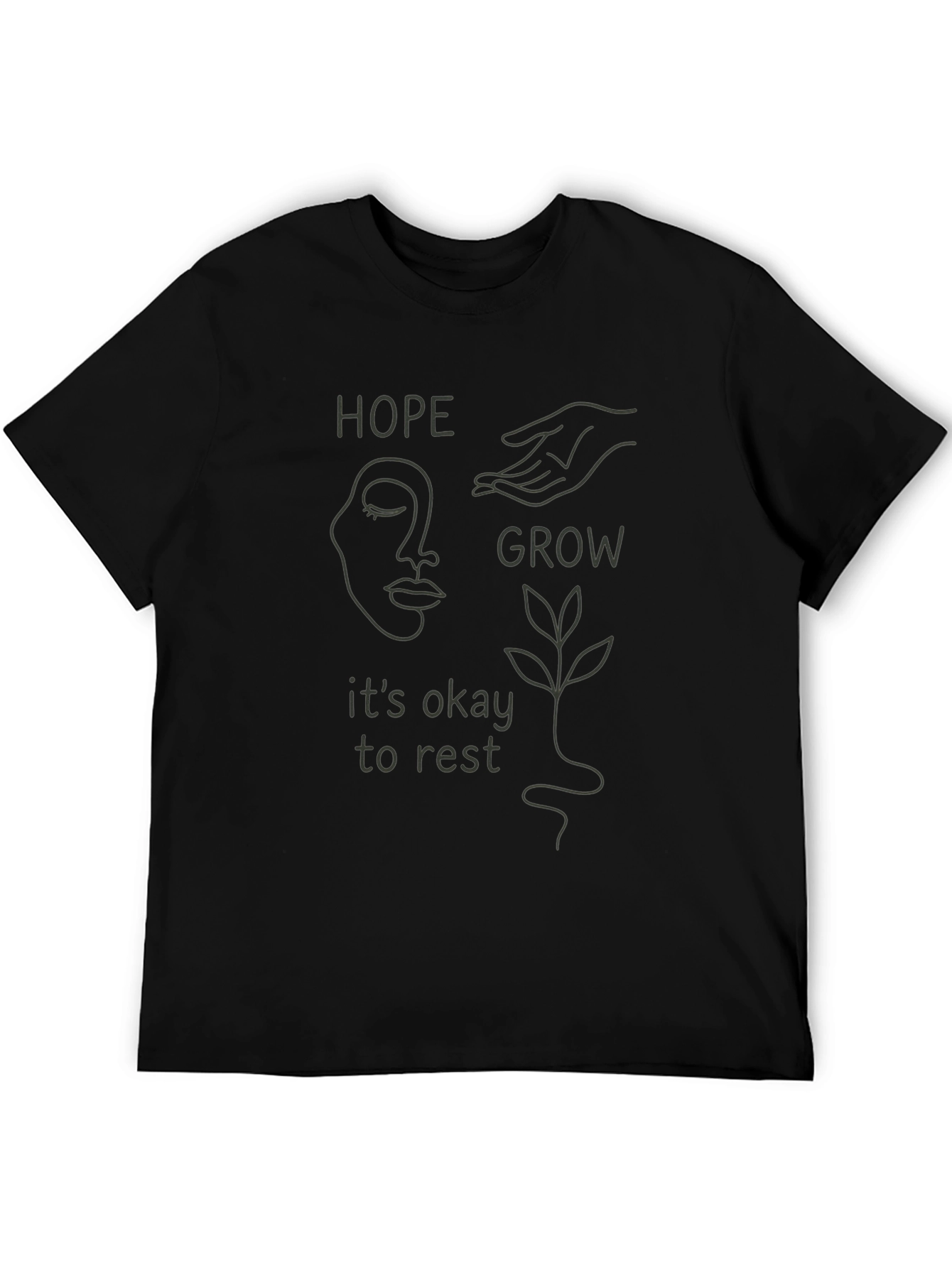 Black Hope Grow T-Shirt: It's Okay To Rest - Comfort & Style view 5