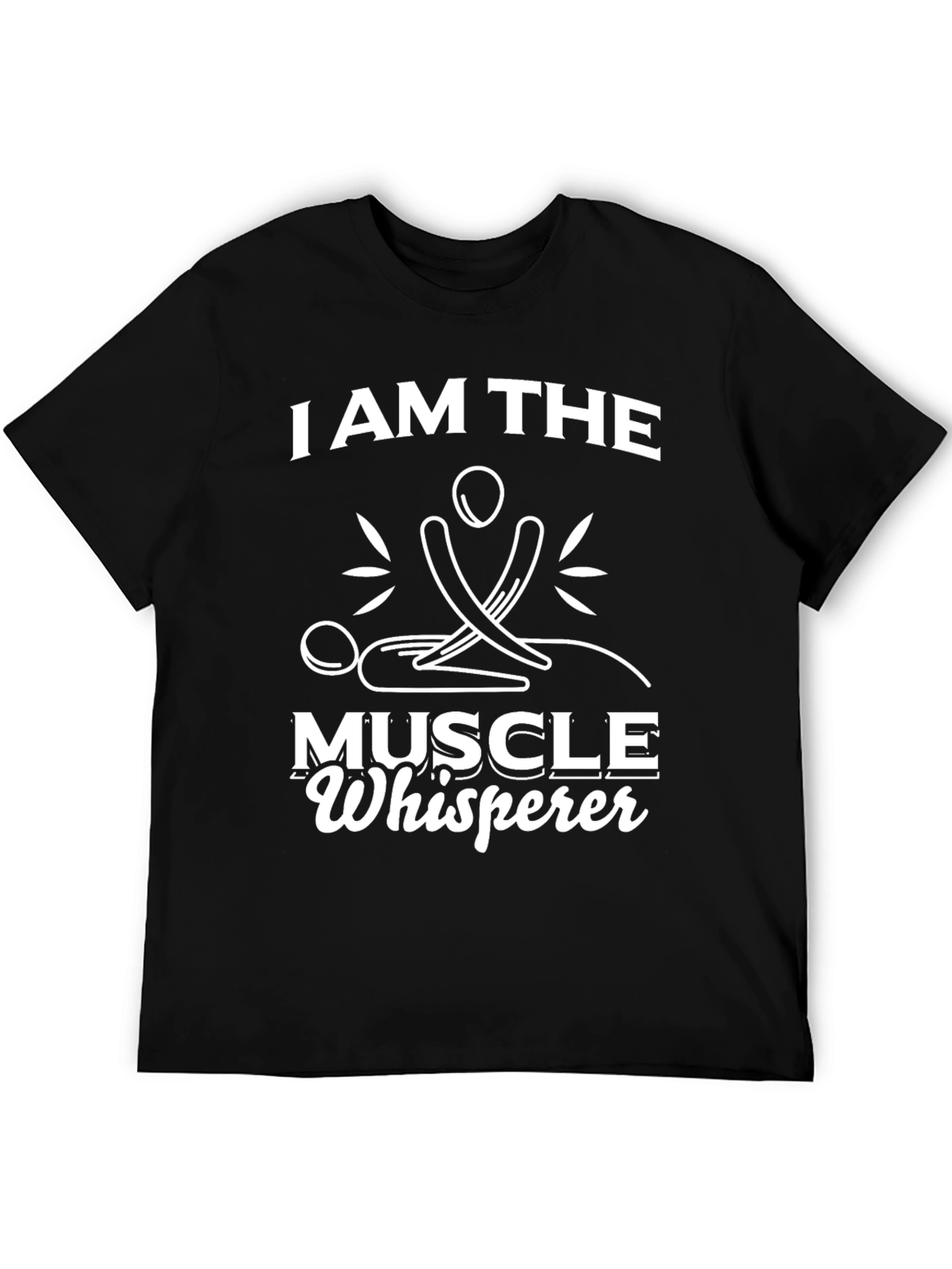 Black Muscle Whisperer T-Shirt - Massage Therapist Tee view 5