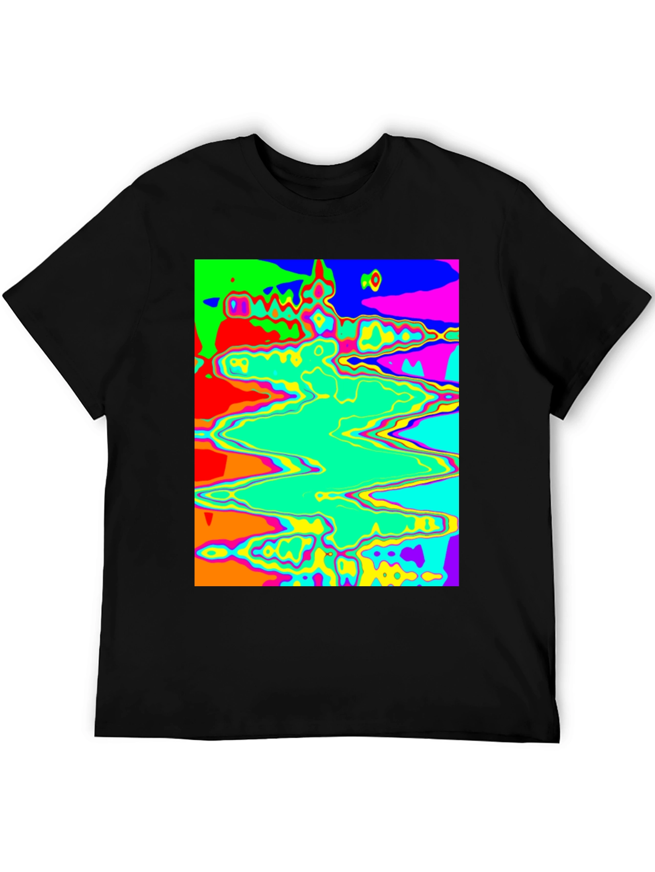 Black Psychedelic Wave T-Shirt - Bold Graphic Tee view 5